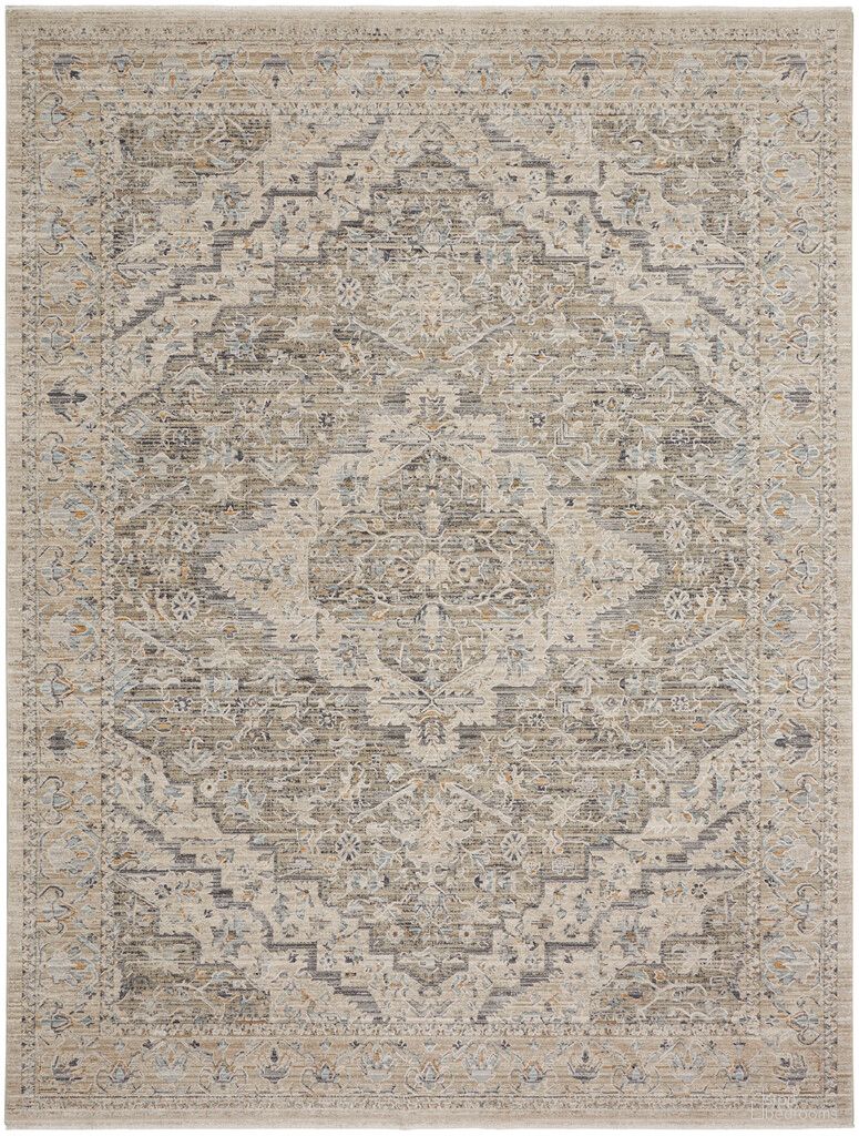 The appearance of Nyle 9'10" x 13'6" Vintage Indoor Rug In Ivory and Taupe designed by Nourison in the rustic / southwestern interior design. This ivory/taupe piece of furniture was selected by 1StopBedrooms from Nyle Collection to add a touch of cosiness and style into your home. Sku: 99446105462. Material: Polyester.