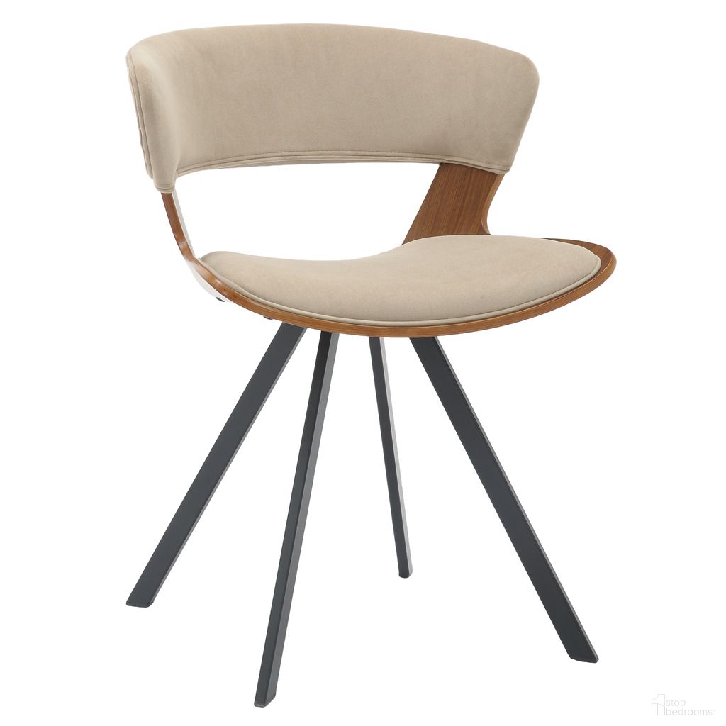 The appearance of Nymia Wooden Dining Chair with Walnut Color In Light Brown designed by LeisureMod in the modern / contemporary interior design. This walnut and light brown piece of furniture was selected by 1StopBedrooms from Nymia Collection to add a touch of cosiness and style into your home. Sku: NCWN-22LBR. Material: Velvet. Chair Type: Side Chair.