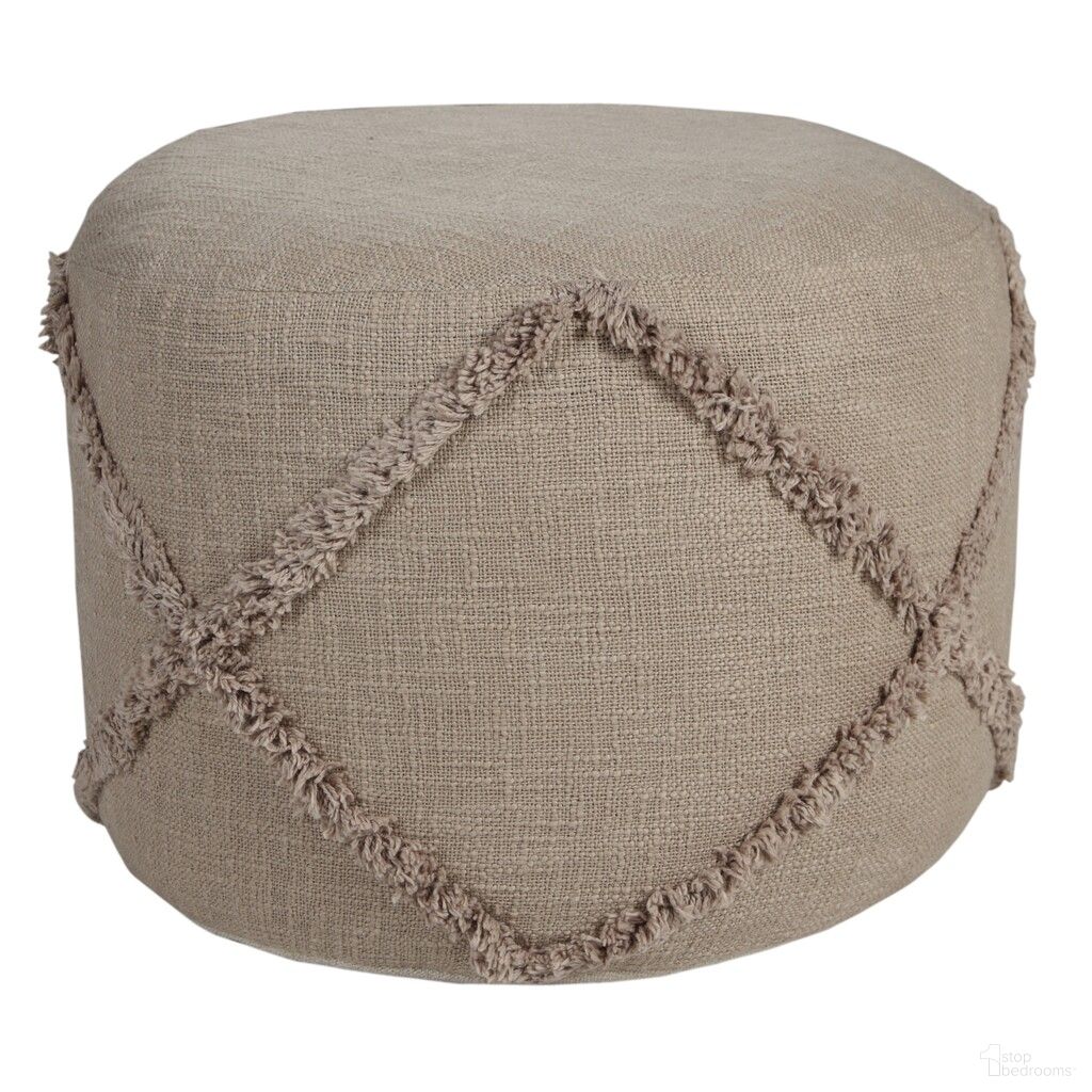 The appearance of Nymra Diamond Hand-Woven All-Natural Cotton Ottoman Pouf In Brown designed by Rajani Home in the transitional interior design. This brown piece of furniture was selected by 1StopBedrooms from Bova Collection to add a touch of cosiness and style into your home. Sku: 3C326208G49348. Material: Cotton.