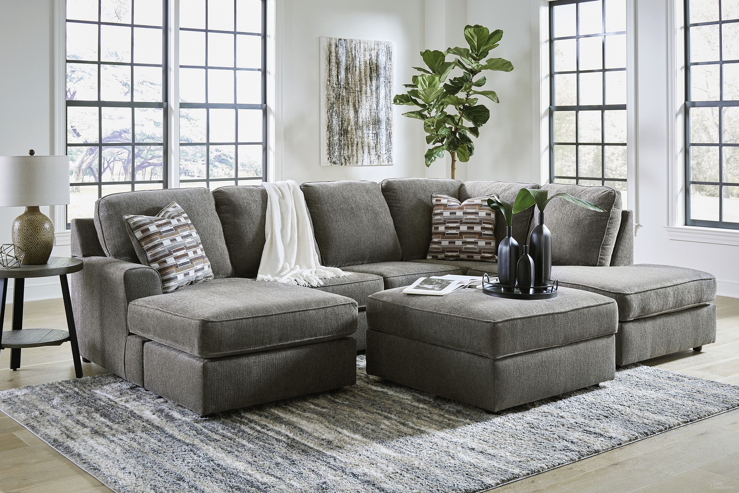 The appearance of O'Phannon 2-Piece RAF Sectional and Ottoman In Putty designed by Signature Design by Ashley in the modern / contemporary interior design. This putty piece of furniture was selected by 1StopBedrooms from O'Phannon Collection to add a touch of cosiness and style into your home. Sku: 2940202;2940211;2940217. Material: Chenille. Orientation: RAF.