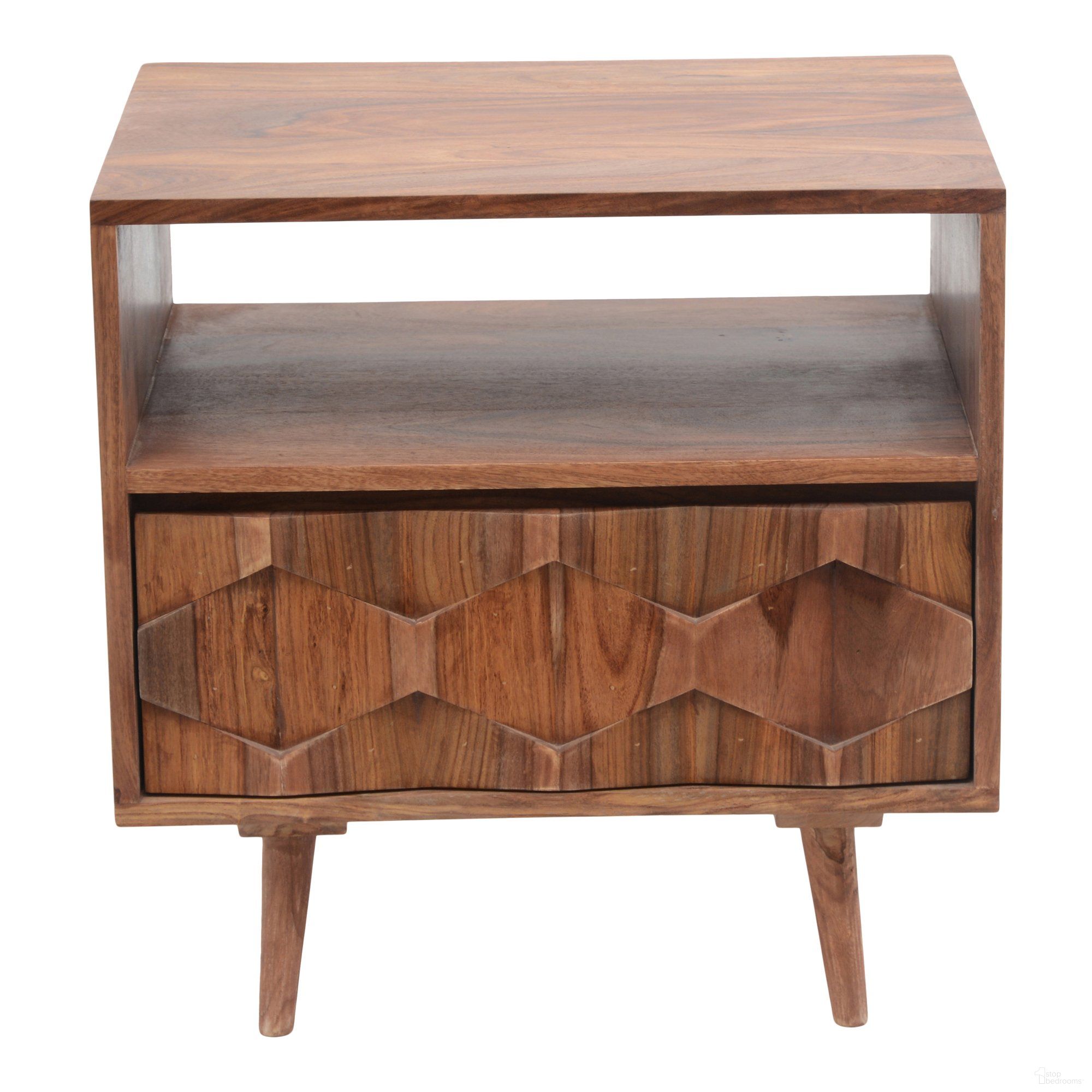 The appearance of O2 Natural Nightstand designed by Moes Home in the transitional interior design. This brown piece of furniture was selected by 1StopBedrooms from O2 Collection to add a touch of cosiness and style into your home. Sku: BZ-1022-24. Material: Wood.