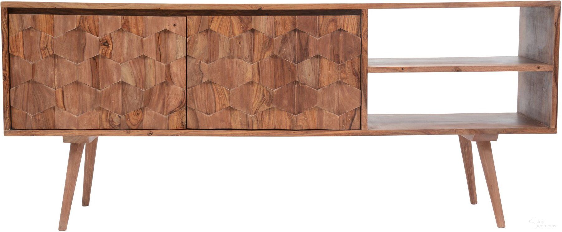 The appearance of O2 Natural TV Cabinet designed by Moes Home in the transitional interior design. This brown piece of furniture was selected by 1StopBedrooms from O2 Collection to add a touch of cosiness and style into your home. Sku: BZ-1020-24. Material: Wood.