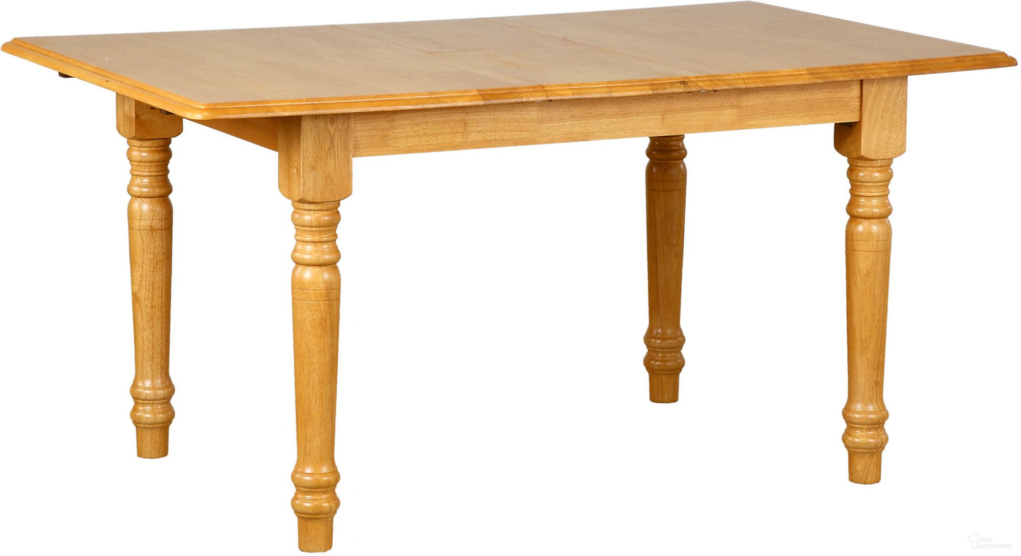 The appearance of Oak Selections 48-60 Inch Rectangular Extendable Butterfly Leaf Dining Table In Light Oak designed by Sunset Trading in the traditional interior design. This light oak piece of furniture was selected by 1StopBedrooms from Oak Selections Collection to add a touch of cosiness and style into your home. Sku: PK-TLB-3660-LO. Table Base Style: Legs. Table Top Shape: Rectangular. Material: Rubberwood. Size: 36" x 60".