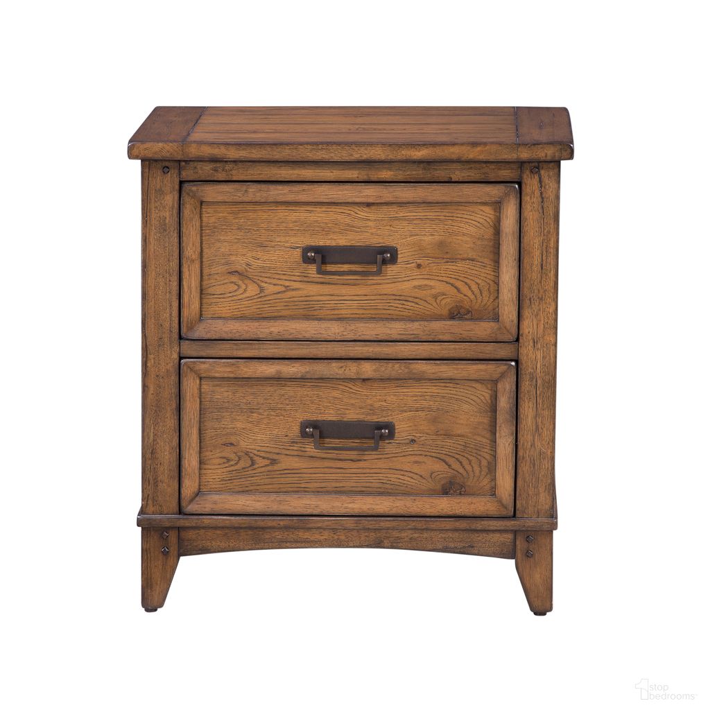 Oakdale 2-Drawer Nightstand In Honey Oak