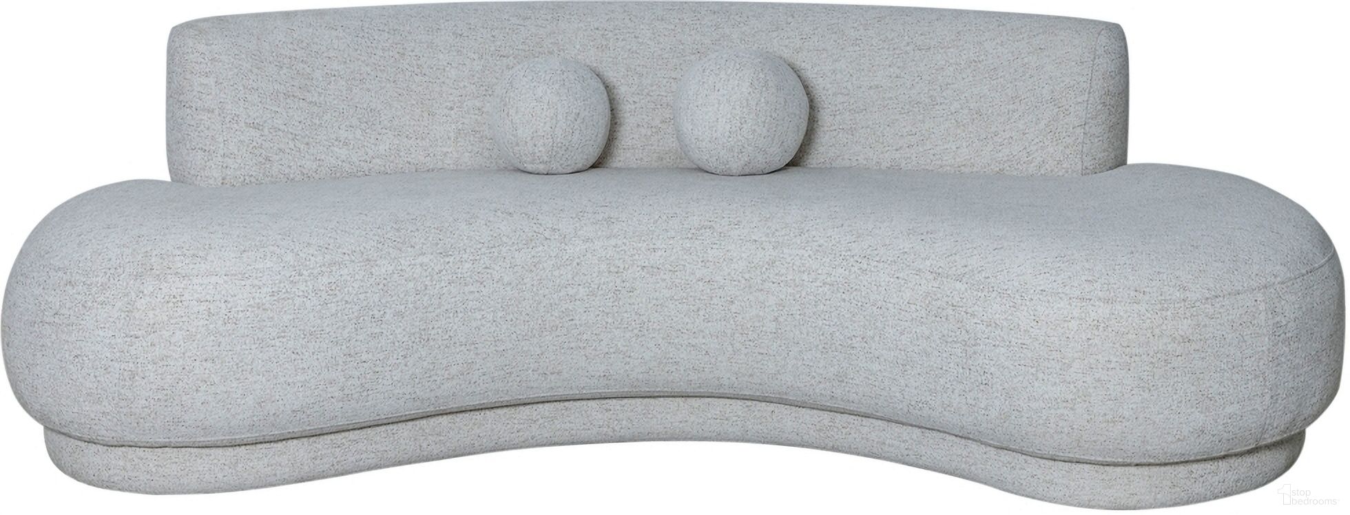 The appearance of Oakland 97.5 Inch 3-Seater Sofa with Fabric and Oval Seat In Ivory designed by Armen Living in the glam interior design. This ivory piece of furniture was selected by 1StopBedrooms from Oakland Collection to add a touch of cosiness and style into your home. Sku: LCOKSOPIV. Material: Fabric.
