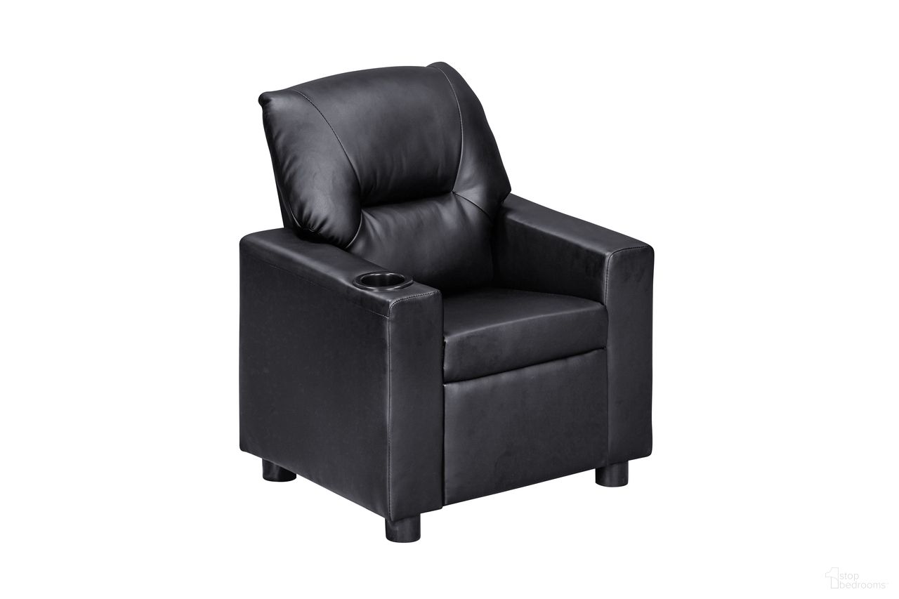 Oakley Vegan Leather Kids Recliner In Onyx
