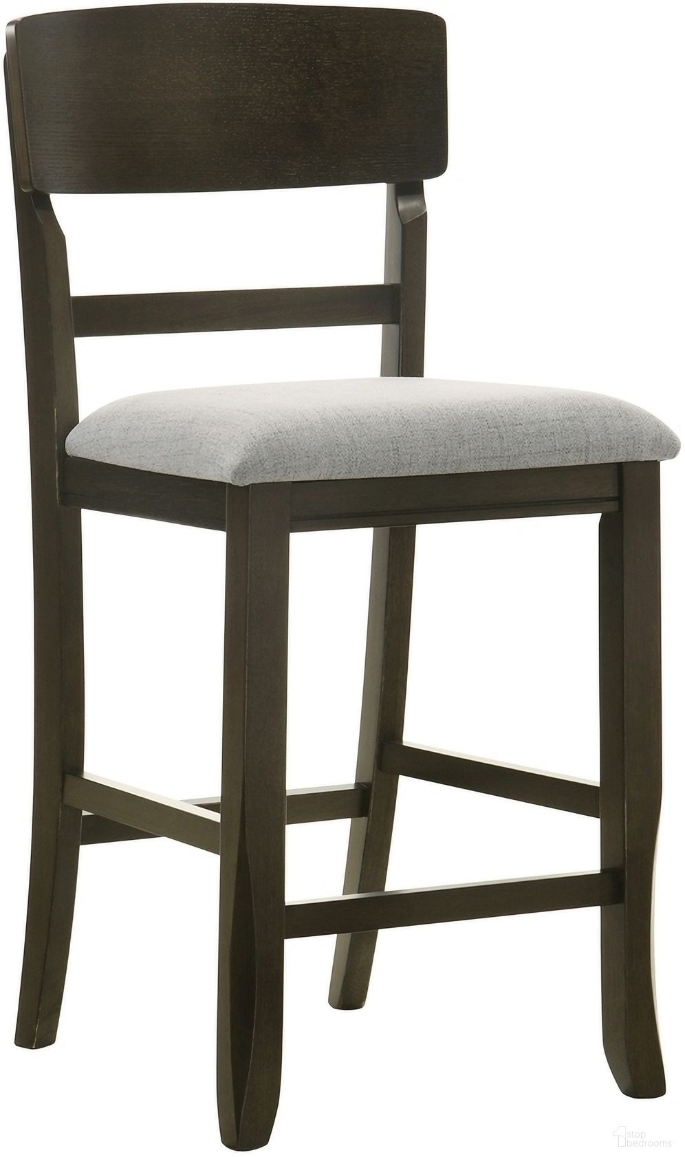 The appearance of Oakly Counter Height Chair Set of 2 In Charcoal designed by Crown Mark in the transitional interior design. This charcoal piece of furniture was selected by 1StopBedrooms from Oakly Collection to add a touch of cosiness and style into your home. Sku: 2848S-24. Material: Wood.
