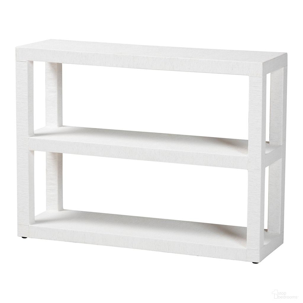 Oaklynn Natural Grasscloth Bookshelf In White