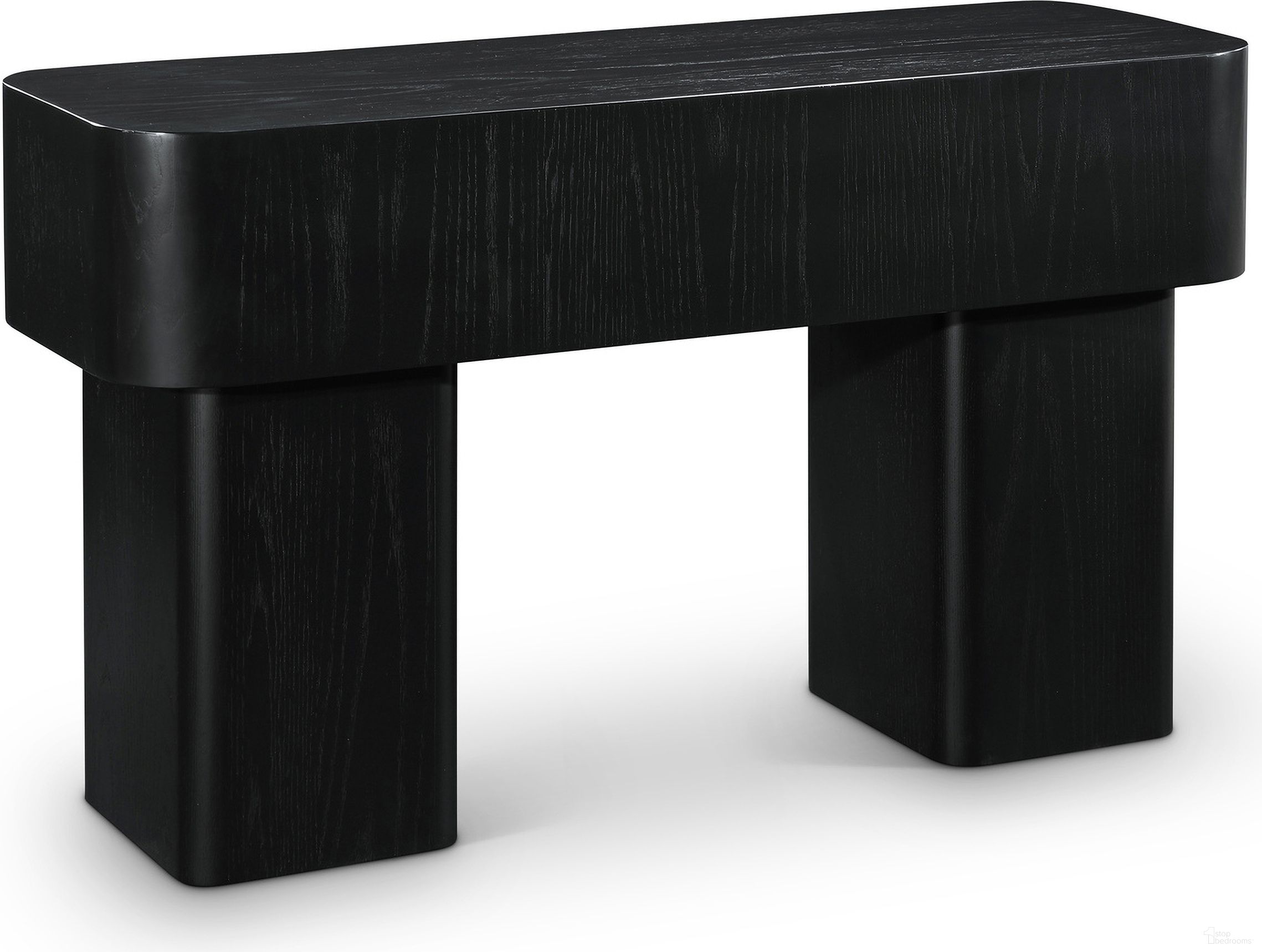 The appearance of Oakmont Console Table In Black designed by Meridian in the modern / contemporary interior design. This black piece of furniture  was selected by 1StopBedrooms from Oakmont Collection to add a touch of cosiness and style into your home. Sku: 99039Black-T. Material: Oak Veneer.