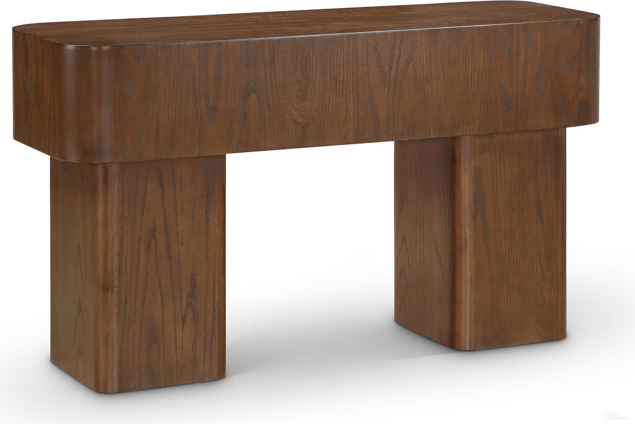 The appearance of Oakmont Console Table In Brown designed by Meridian in the modern / contemporary interior design. This brown piece of furniture  was selected by 1StopBedrooms from Oakmont Collection to add a touch of cosiness and style into your home. Sku: 99039Brown-T. Material: Oak Veneer.
