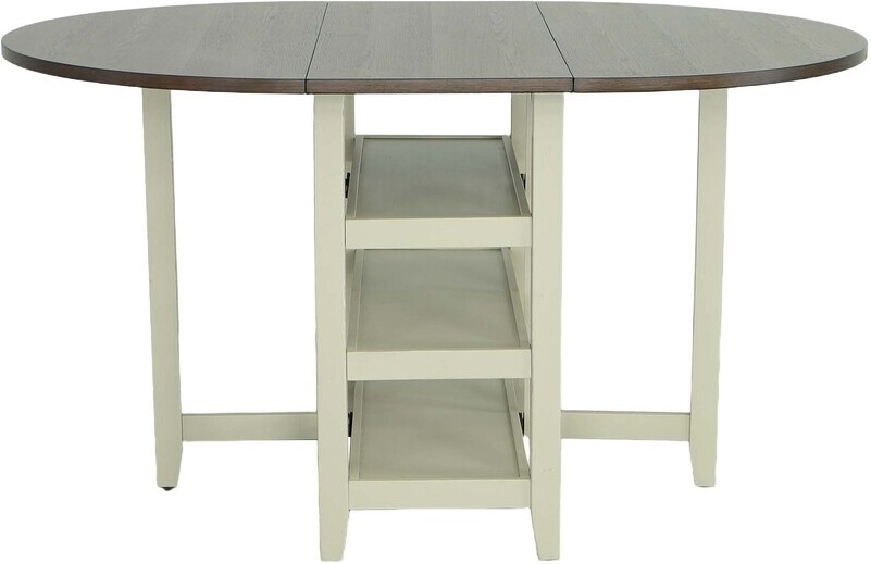 Progressive Furniture Counter Storage Table, Walnut/Chocolate