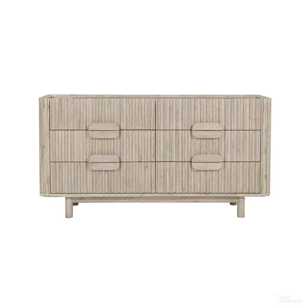 The appearance of Oasis 6 Drawer Dresser In Natural Whitewashed designed by LH Imports in the modern / contemporary interior design. This natural whitewashed piece of furniture was selected by 1StopBedrooms from Oasis Collection to add a touch of cosiness and style into your home. Sku: OAS006. Material: Acacia Wood.
