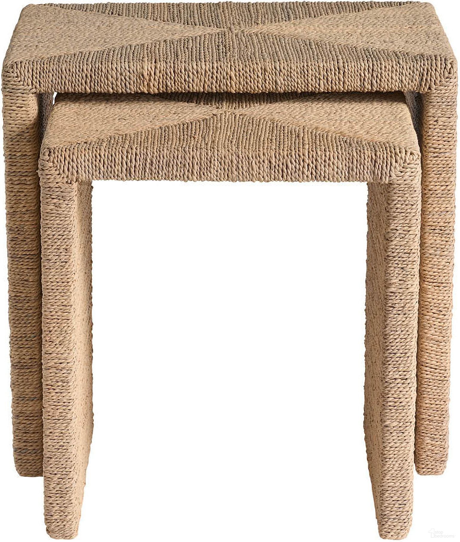 The appearance of Oasis Abaca Nesting Tables In Natural Tan designed by Universal in the transitional interior design. This natural tan piece of furniture was selected by 1StopBedrooms from Oasis Collection to add a touch of cosiness and style into your home. Sku: U533811. Material: Wicker.
