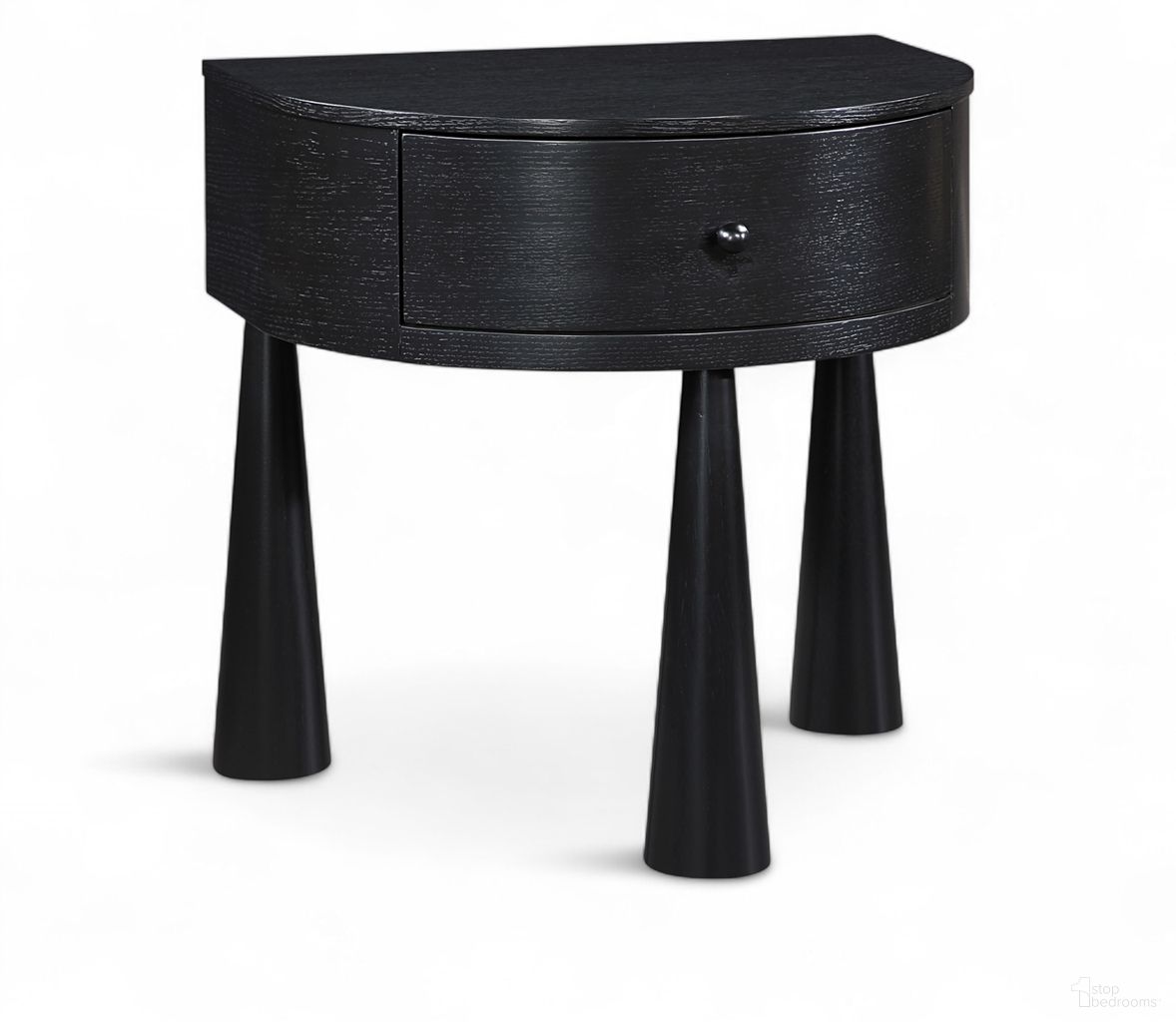 Oasis Acacia Veneer and Solid Wood Night Stand In Black
