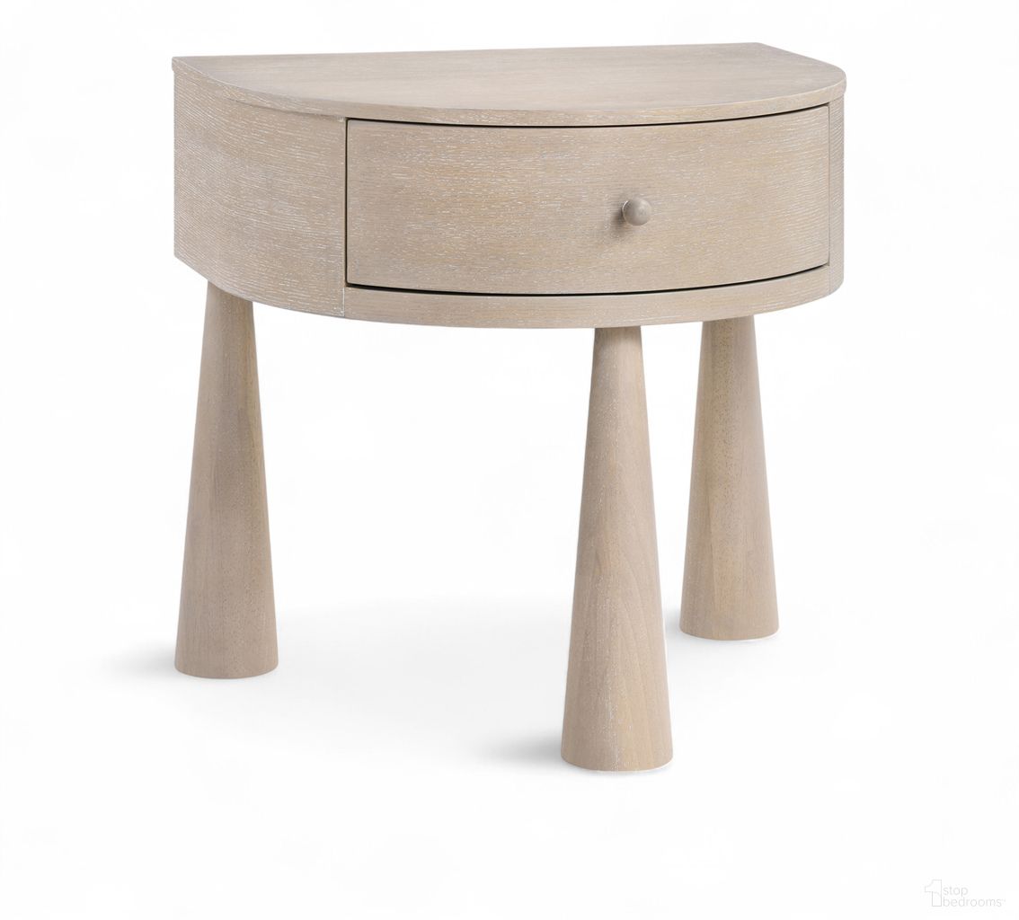 The appearance of Oasis Acacia Veneer and Solid Wood Night Stand In Natural designed by Meridian in the transitional interior design. This natural piece of furniture was selected by 1StopBedrooms from Oasis Collection to add a touch of cosiness and style into your home. Sku: 809Oak-NS. Material: Acacia.