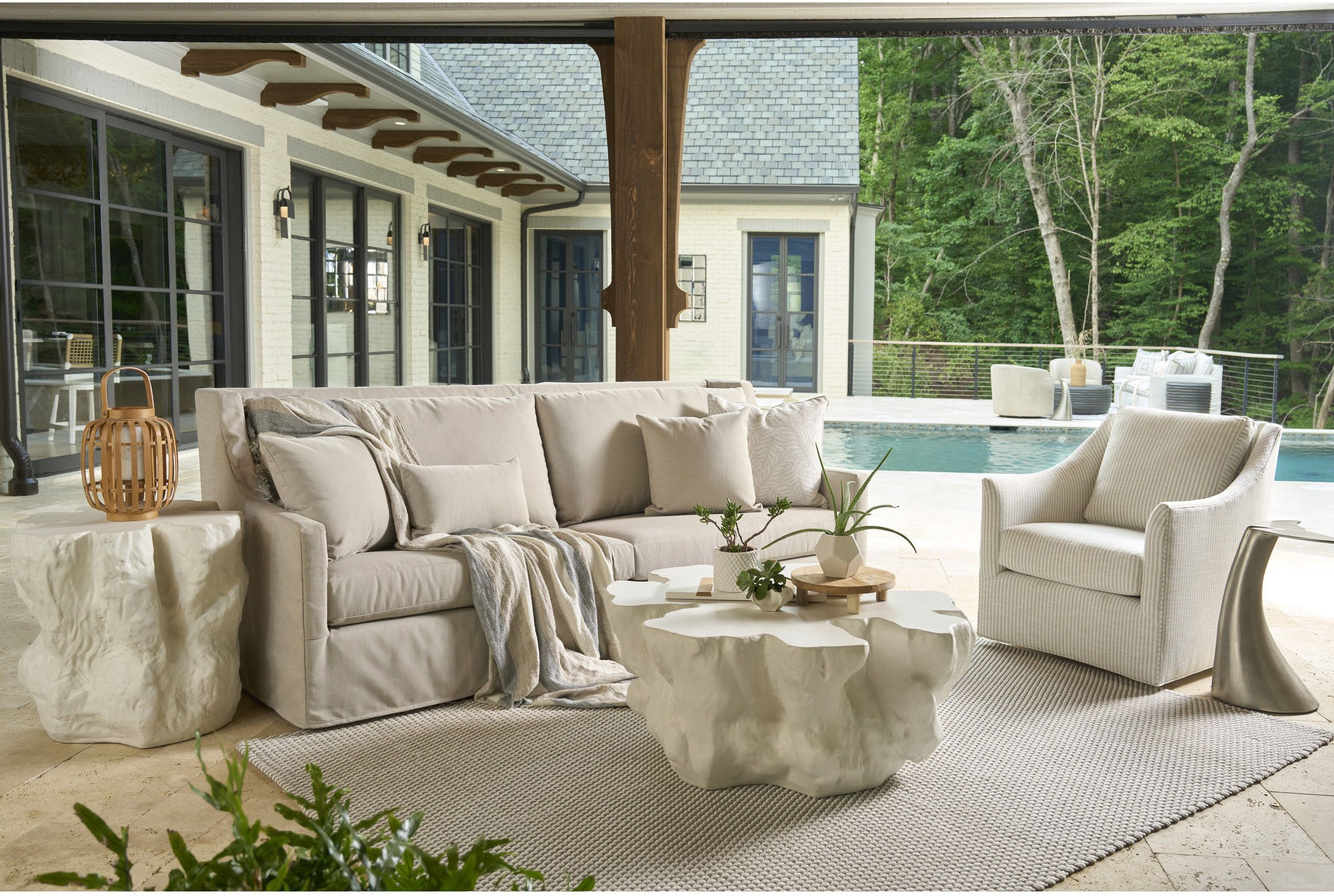 Universal Oasis Concrete Free Form Outdoor Occasional Table - Thumbnail 2