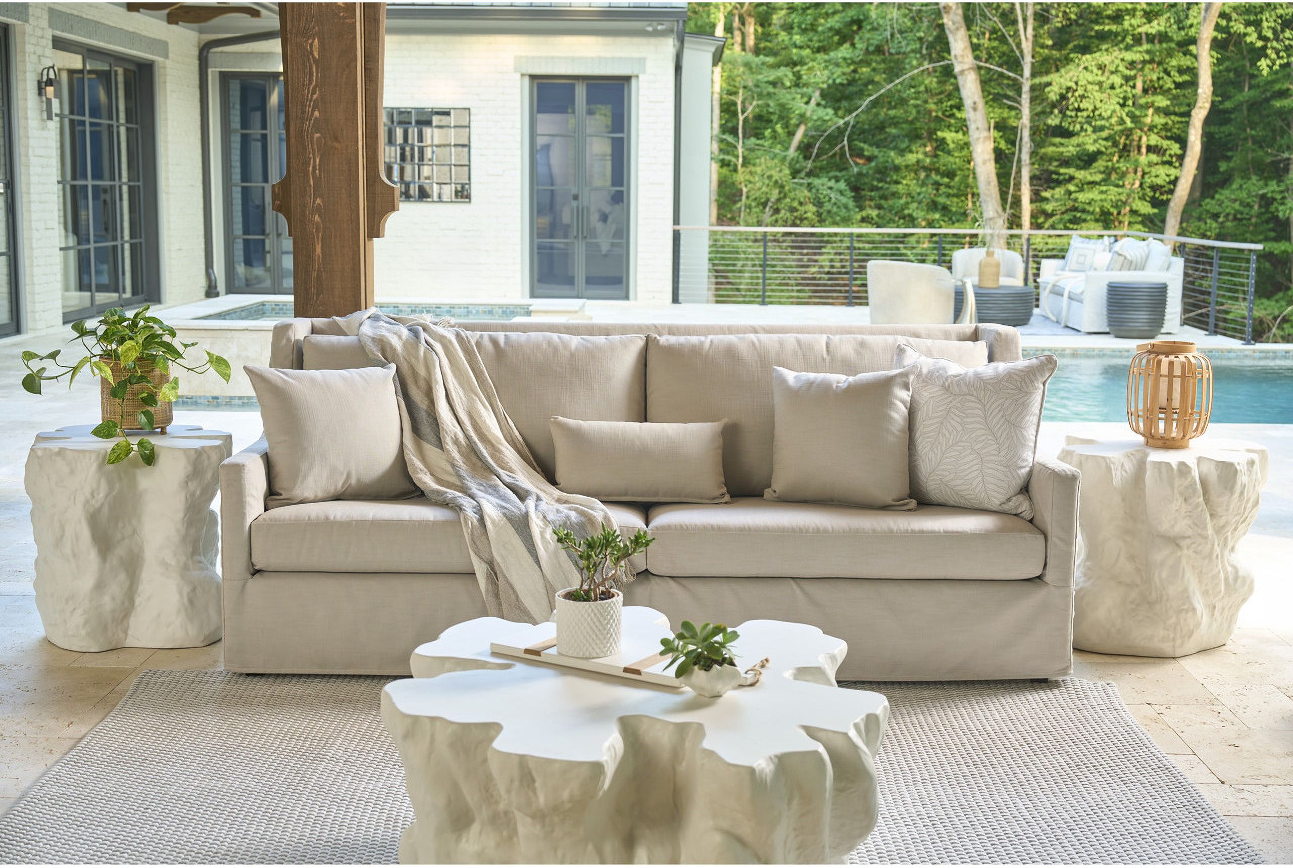 Universal Oasis Concrete Free Form Outdoor Occasional Table