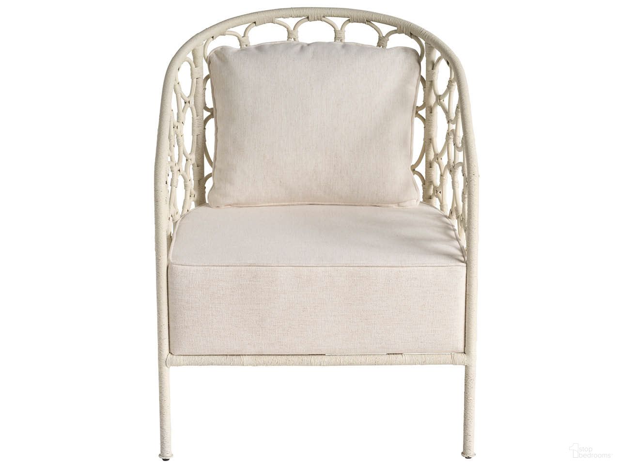 The appearance of Oasis Pebble Accent Chair In White designed by Universal in the transitional interior design. This white piece of furniture was selected by 1StopBedrooms from Oasis Collection to add a touch of cosiness and style into your home. Sku: U513503-1201-1. Material: Rattan.