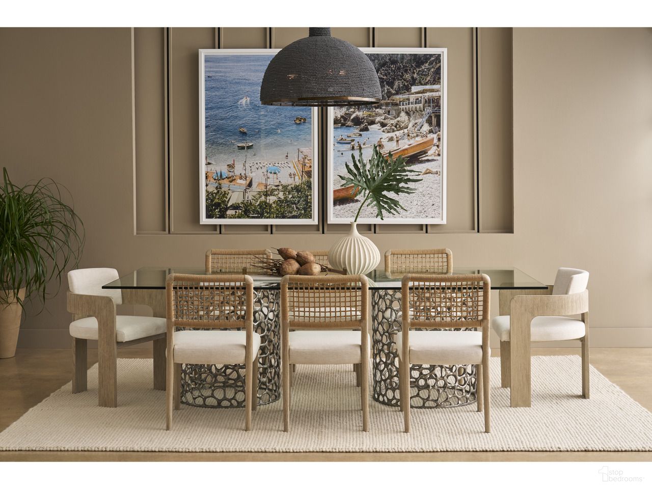 Oasis Retangle Dining Room Set In Antique Nickel