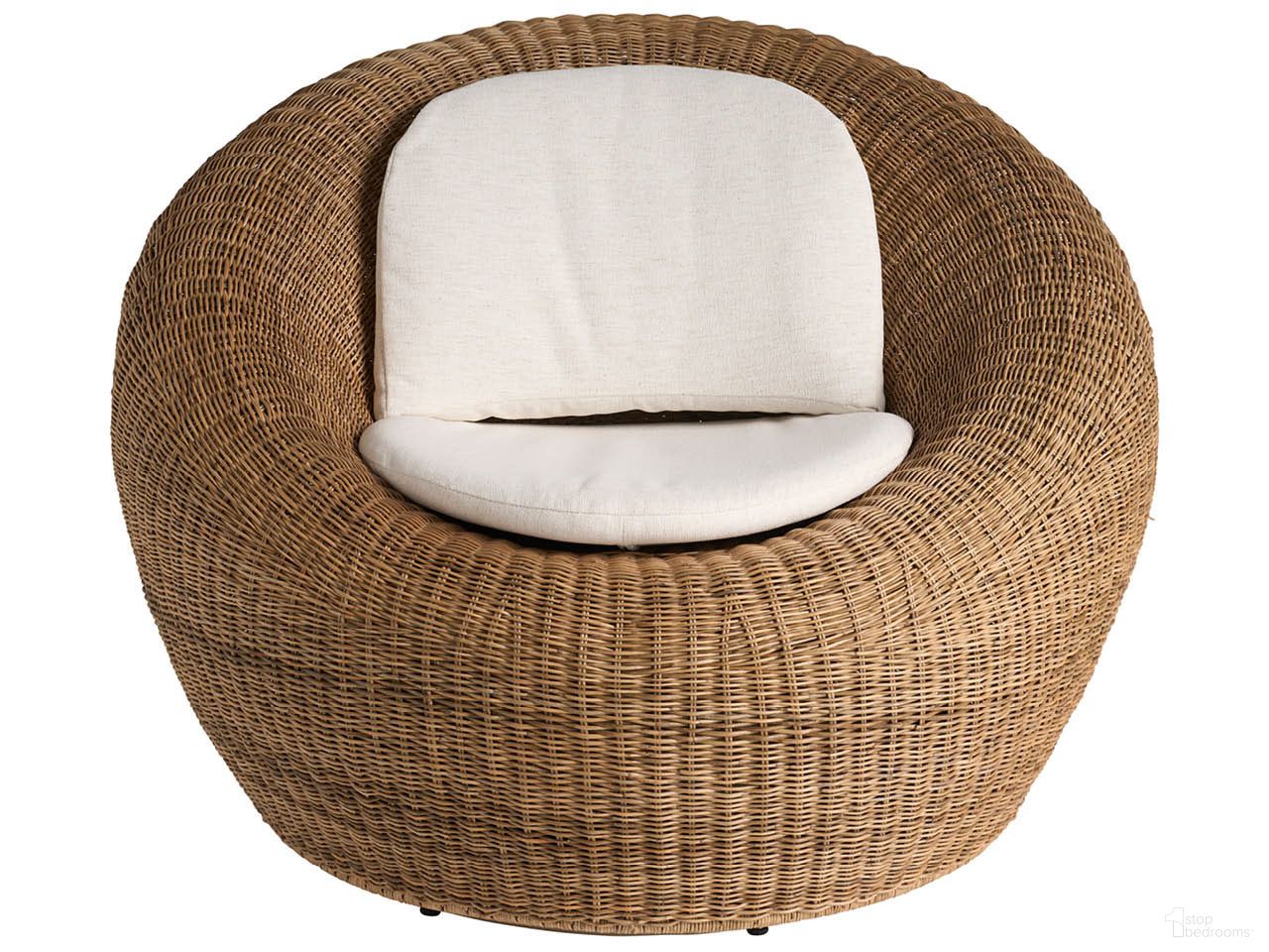 The appearance of Oasis Sea Pod Swivel Chair In Natural designed by Universal in the transitional interior design. This natural piece of furniture was selected by 1StopBedrooms from Oasis Collection to add a touch of cosiness and style into your home. Sku: U511503-1201-1. Material: Woven.