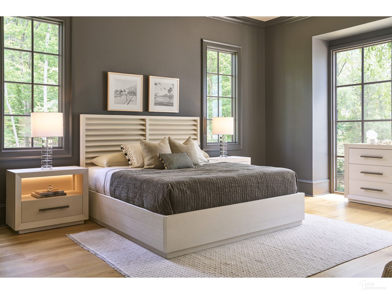 Oasis Shoreline Panel Bedroom Set In White Pine