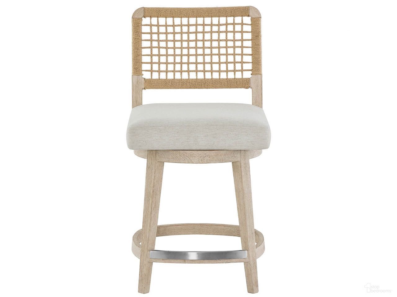 The appearance of Oasis Swivel Counter Stool In Dockside Natural Tan Oak designed by Universal in the transitional interior design. This dockside natural tan oak piece of furniture was selected by 1StopBedrooms from Oasis Collection to add a touch of cosiness and style into your home. Sku: U533604. Material: Wood.