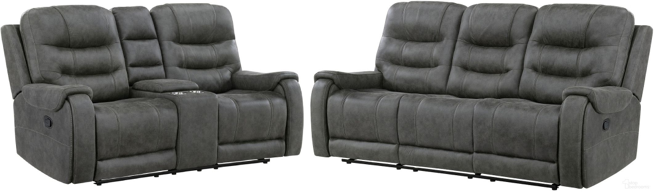 The appearance of Oberon Double Reclining Living Room Set In Gray designed by Homelegance in the modern / contemporary interior design. This gray piece of furniture was selected by 1StopBedrooms from Oberon Collection to add a touch of cosiness and style into your home. Sku: 9634DGY-3;9634DGY-2. Material: Microfiber.