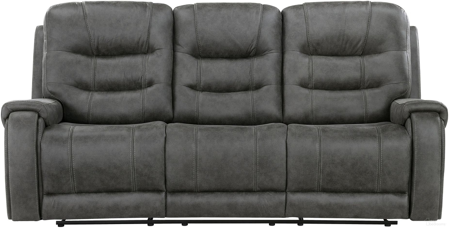 The appearance of Oberon Double Reclining Sofa In Gray designed by Homelegance in the modern / contemporary interior design. This gray piece of furniture was selected by 1StopBedrooms from Oberon Collection to add a touch of cosiness and style into your home. Sku: 9634DGY-3. Material: Microfiber.