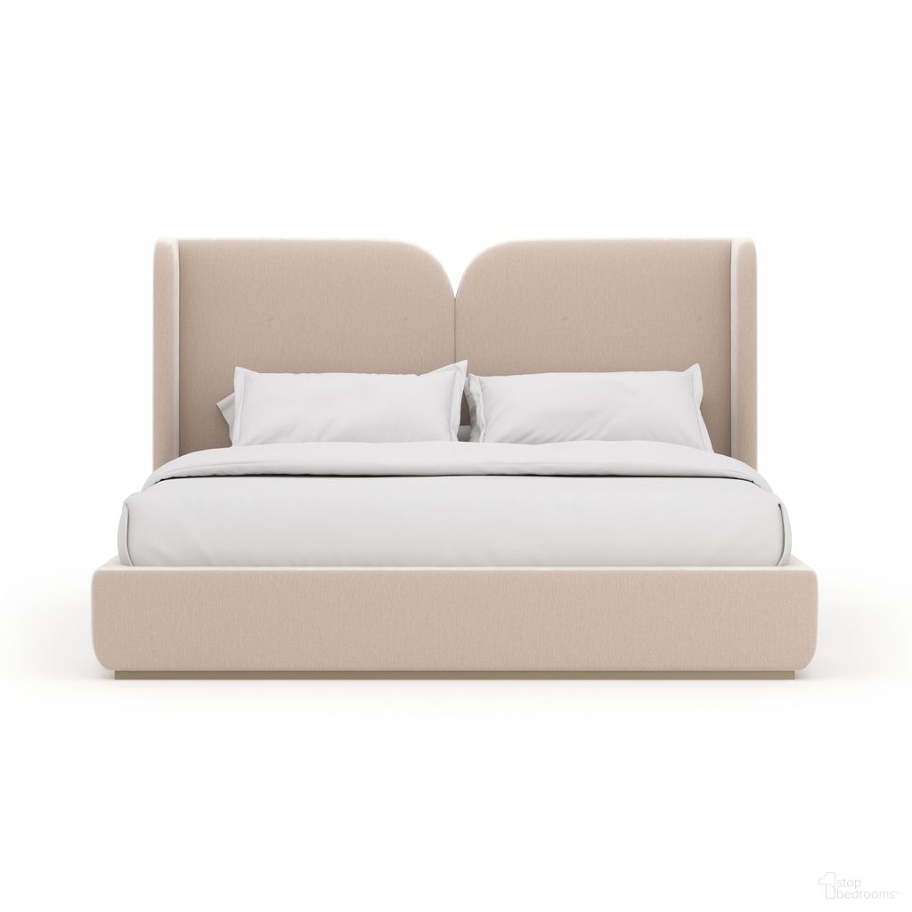 The appearance of Oblique King Upholstered Bed In Cream designed by Caracole in the modern / contemporary interior design. This cream piece of furniture was selected by 1StopBedrooms from Oblique Collection to add a touch of cosiness and style into your home. Sku: CLA-024-125F;CLA-024-125H;CLA-024-125R. Material: Wood. Bed Size: King. Bed Type: Upholstered Bed.