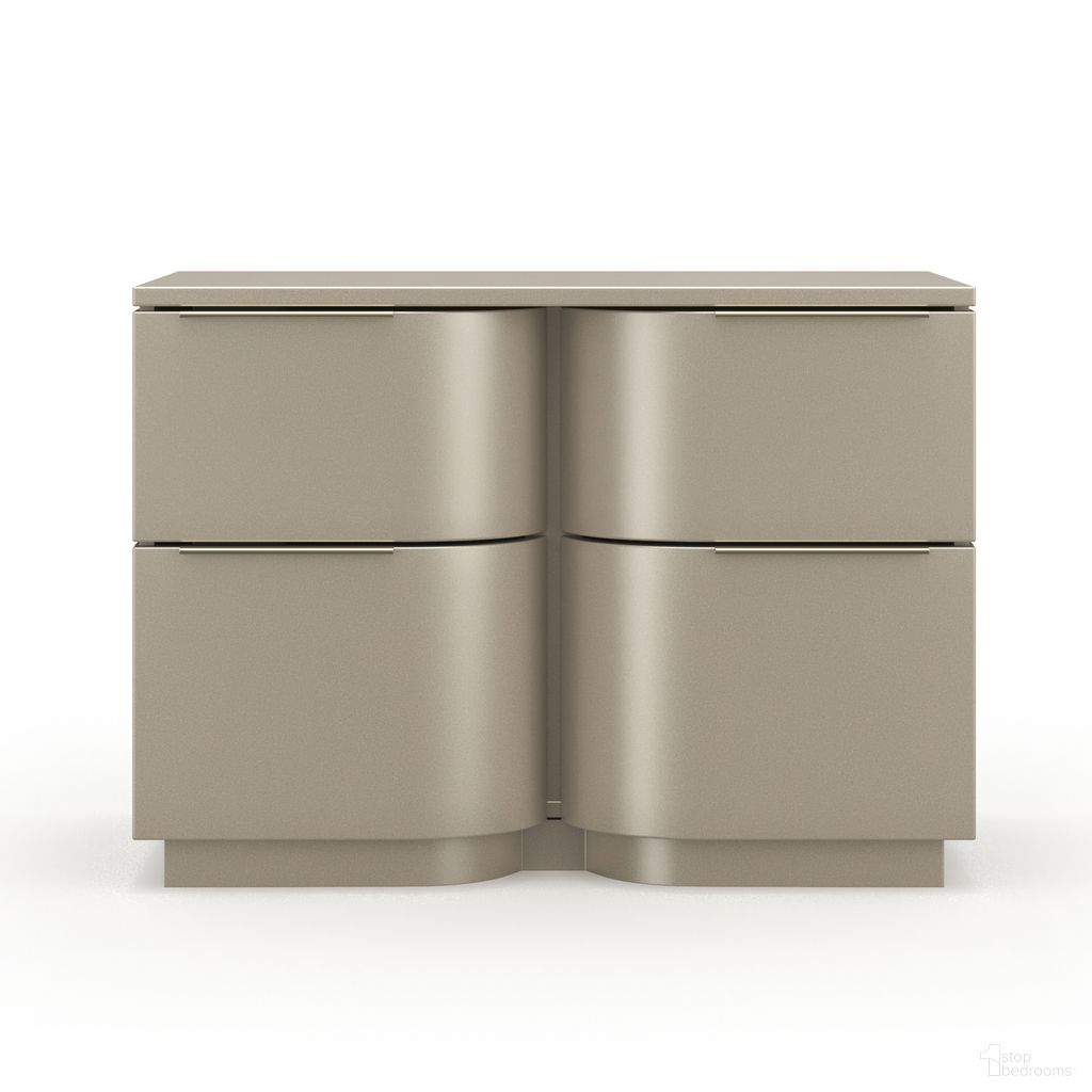 The appearance of Oblique Large Nightstand In Silver designed by Caracole in the modern / contemporary interior design. This silver piece of furniture was selected by 1StopBedrooms from Oblique Collection to add a touch of cosiness and style into your home. Sku: CLA-024-067. Material: Wood.