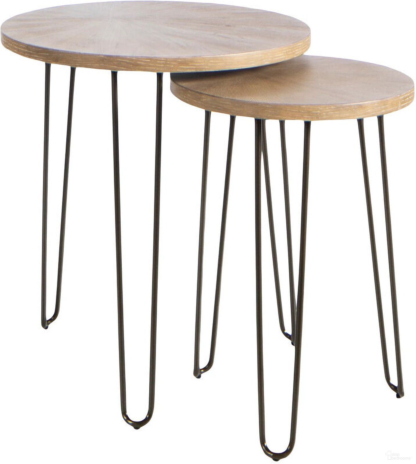 The appearance of Oblique Round Nesting End Tables In Light Stain designed by Hammary in the modern / contemporary interior design. This light stain piece of furniture  was selected by 1StopBedrooms from Oblique Collection to add a touch of cosiness and style into your home. Sku: 834-914. Material: Wood.
