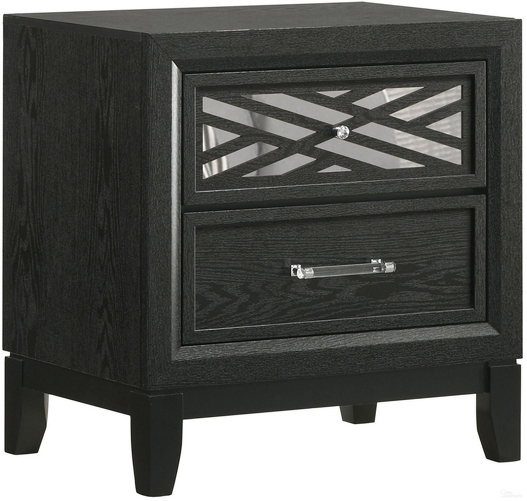The appearance of Obsidian Nightstand In Black designed by New Classic in the modern / contemporary interior design. This black piece of furniture was selected by 1StopBedrooms from Obsidian Collection to add a touch of cosiness and style into your home. Sku: B1655-040. Material: Wood.