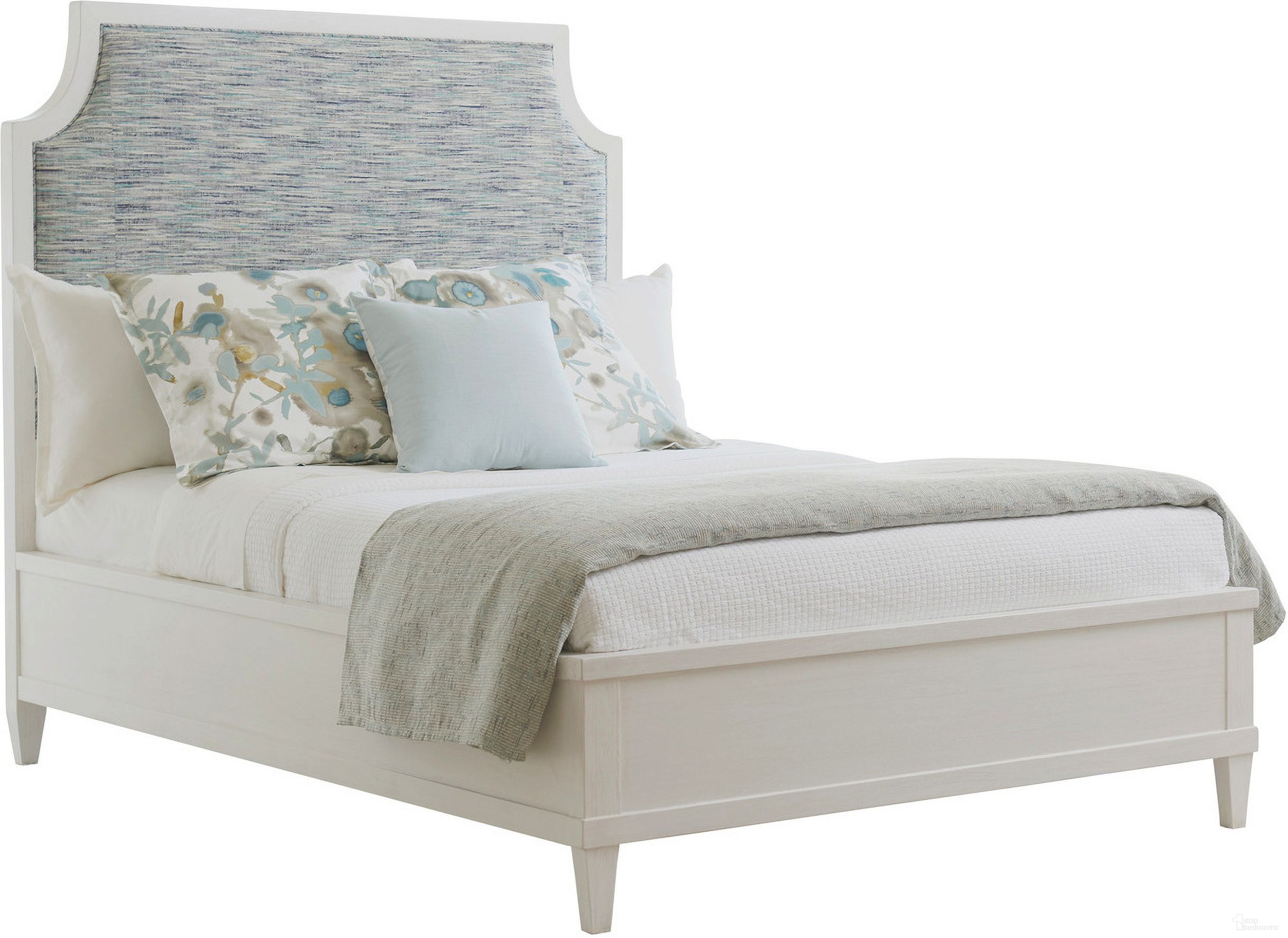 The appearance of Ocean Breeze Belle Isle King Upholstered Bed In Sand 01-0570-154C-40 designed by Tommy Bahama in the transitional interior design. This sand piece of furniture  was selected by 1StopBedrooms from Ocean Breeze Collection to add a touch of cosiness and style into your home. Sku: 570-154C-40. Bed Type: Panel Bed. Material: Wood. Bed Size: King.