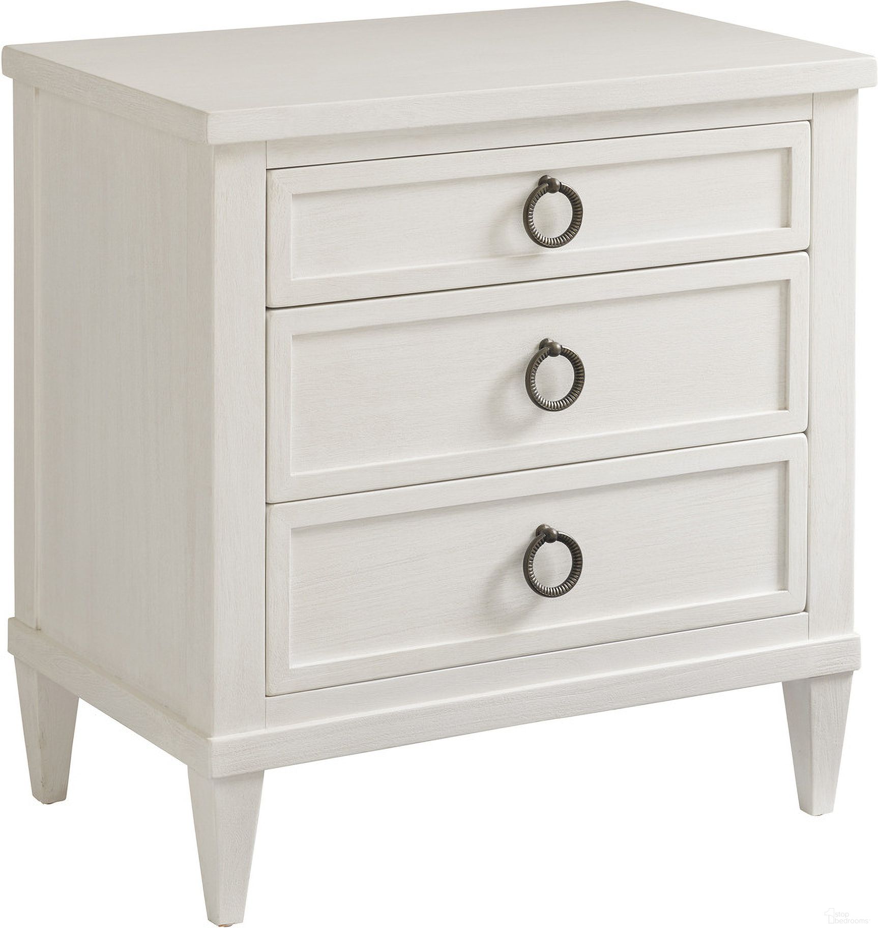 The appearance of Ocean Breeze Bonita Nightstand In Sand designed by Tommy Bahama in the transitional interior design. This sand piece of furniture was selected by 1StopBedrooms from Ocean Breeze Collection to add a touch of cosiness and style into your home. Sku: 570-621. Material: Wood.