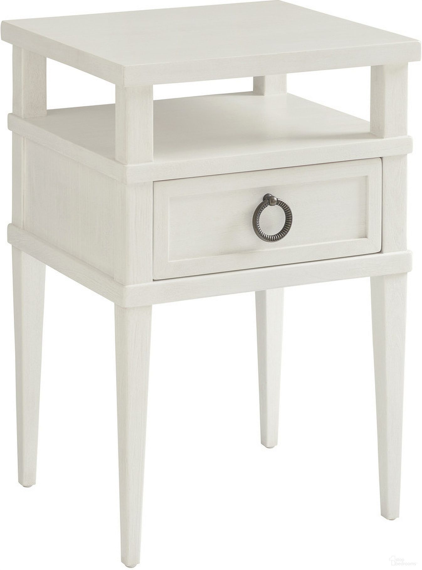 The appearance of Ocean Breeze Collier Night Table In Sand designed by Tommy Bahama in the transitional interior design. This sand piece of furniture  was selected by 1StopBedrooms from Ocean Breeze Collection to add a touch of cosiness and style into your home. Sku: 570-622. Material: Wood.