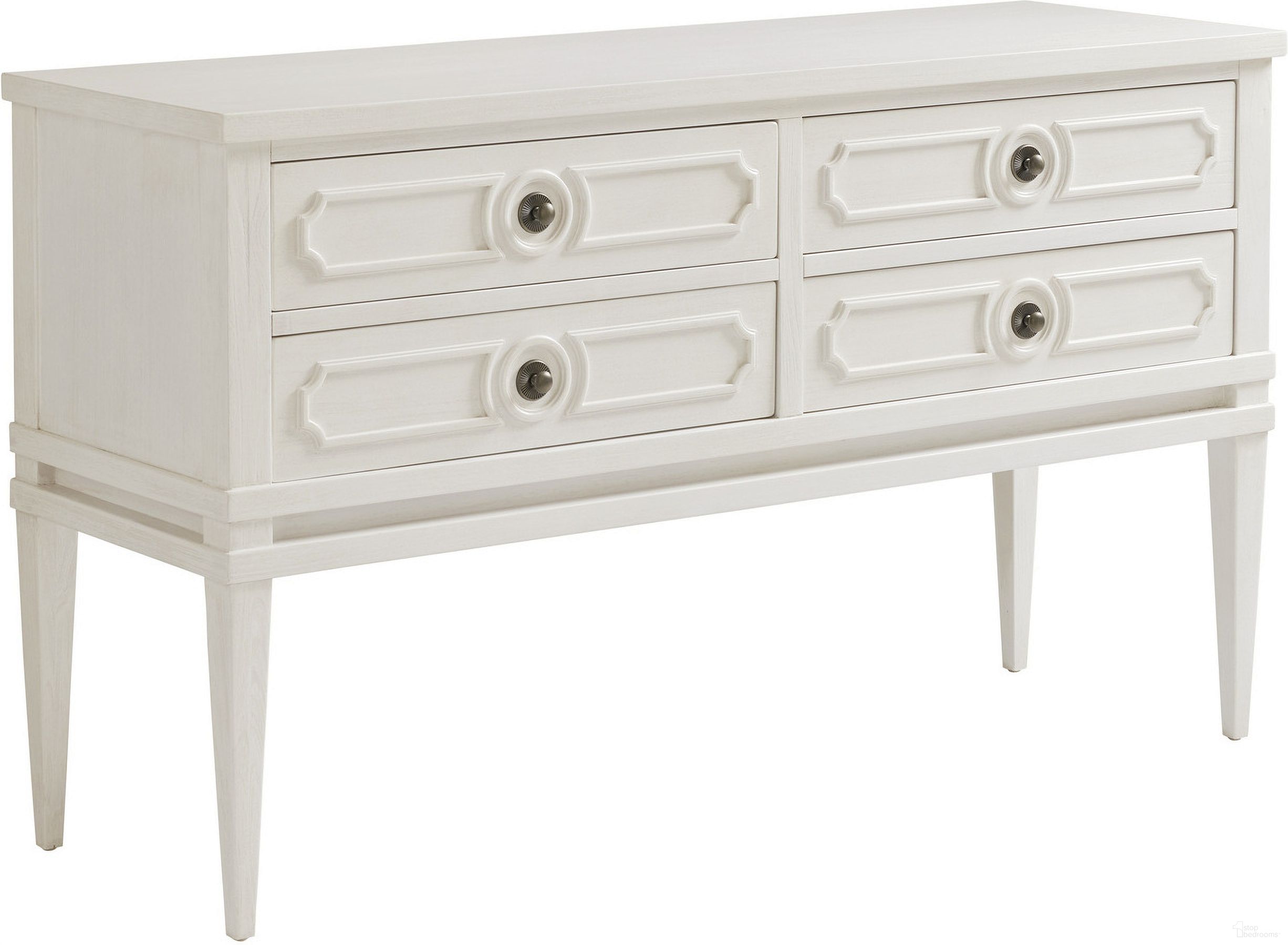The appearance of Ocean Breeze Delray Server In Sand designed by Tommy Bahama in the transitional interior design. This sand piece of furniture  was selected by 1StopBedrooms from Ocean Breeze Collection to add a touch of cosiness and style into your home. Sku: 570-869. Material: Wood.