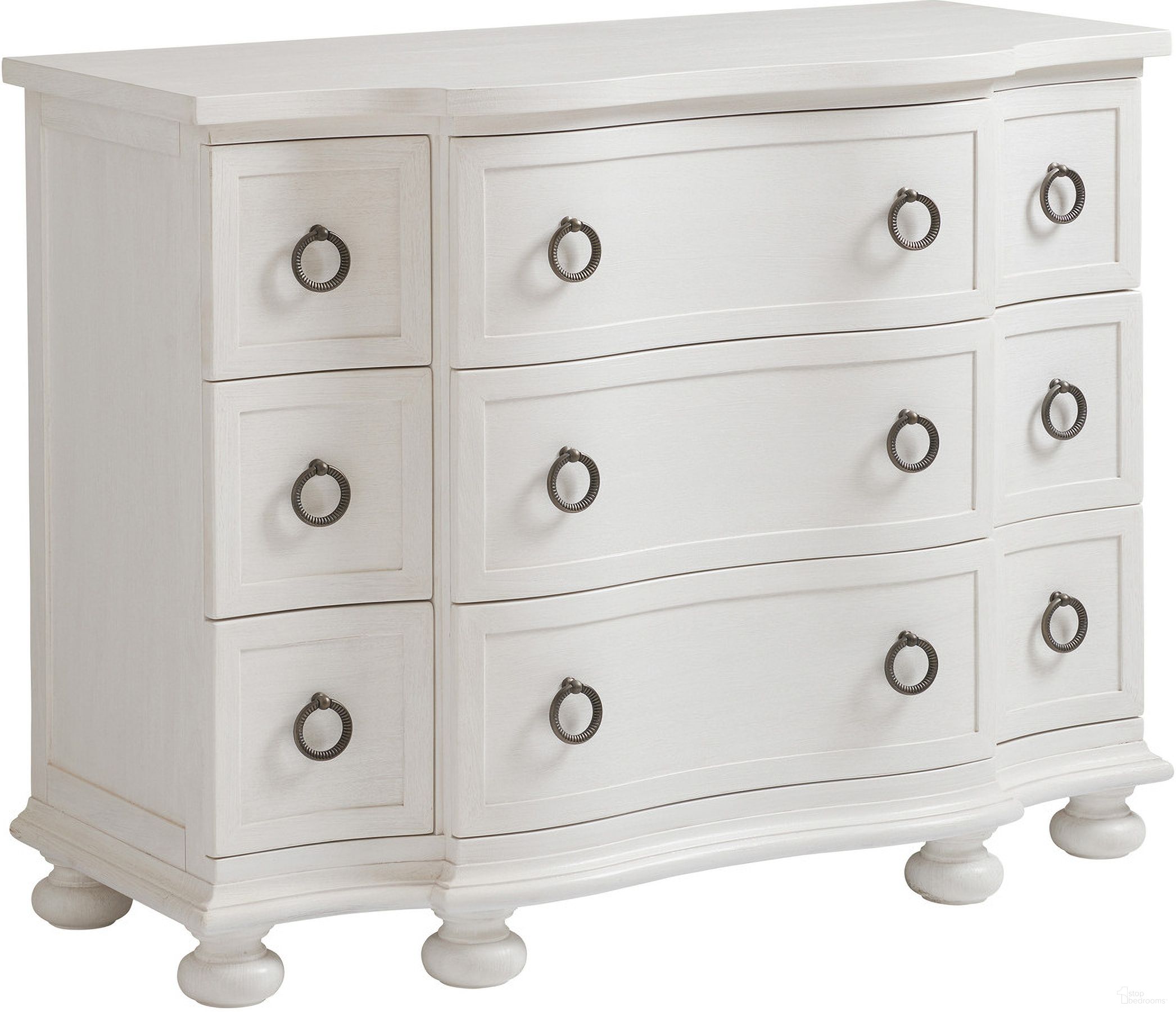 The appearance of Ocean Breeze Mc Alister Hall Chest In Sand designed by Tommy Bahama in the transitional interior design. This sand piece of furniture was selected by 1StopBedrooms from Ocean Breeze Collection to add a touch of cosiness and style into your home. Sku: 570-973. Material: Wood.