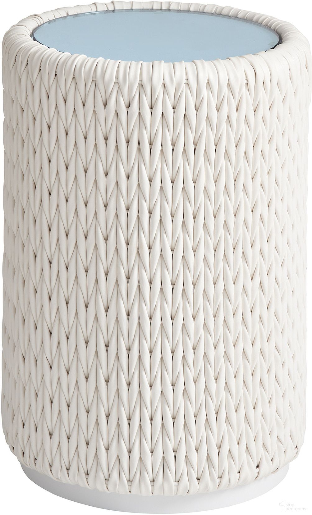 The appearance of Ocean Breeze Promenade Accent Table In White designed by Tommy Bahama in the coastal interior design. This white piece of furniture was selected by 1StopBedrooms from Ocean Breeze Promenade Collection to add a touch of cosiness and style into your home. Sku: 3460-952. Table Top Shape: Round. Material: Glass.