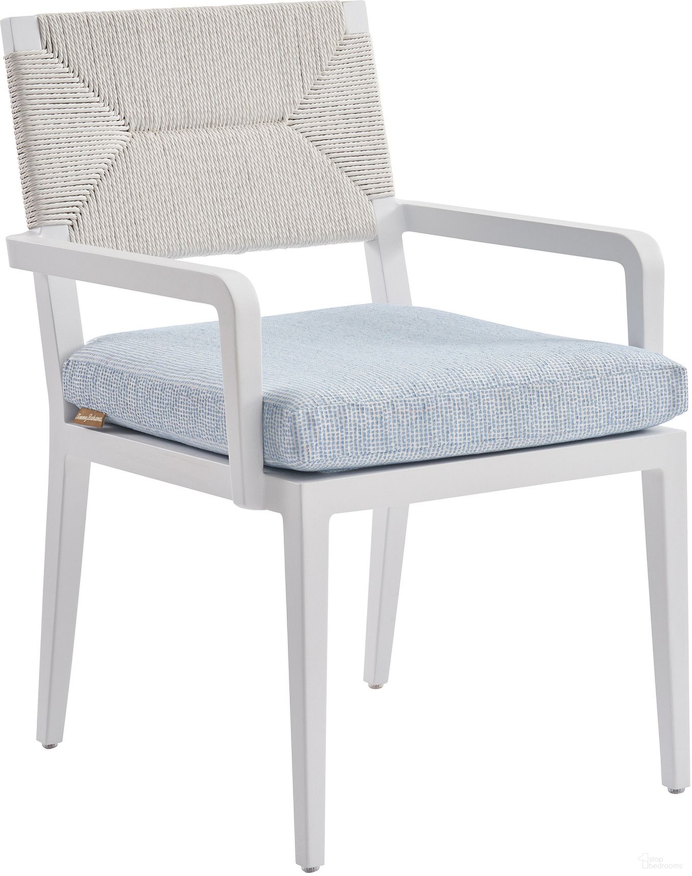 The appearance of Ocean Breeze Promenade Arm Dining Chair designed by Tommy Bahama in the coastal interior design. This blue/aqua piece of furniture was selected by 1StopBedrooms from Ocean Breeze Promenade Collection to add a touch of cosiness and style into your home. Sku: 3460-13-40.