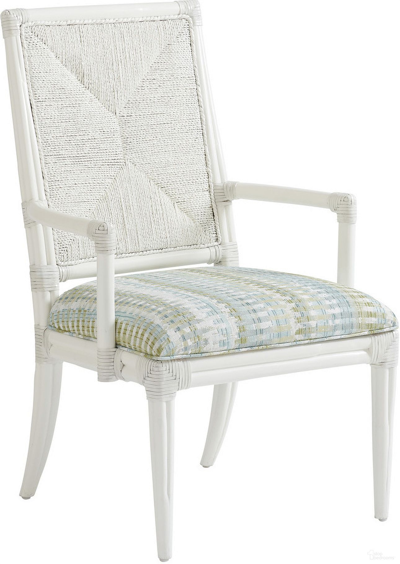 The appearance of Ocean Breeze Regatta Arm Chair In Sand 01-0570-881-40 designed by Tommy Bahama in the transitional interior design. This sand piece of furniture was selected by 1StopBedrooms from Ocean Breeze Collection to add a touch of cosiness and style into your home. Sku: 570-881-40. Material: Wood. Chair Type: Arm Chair.