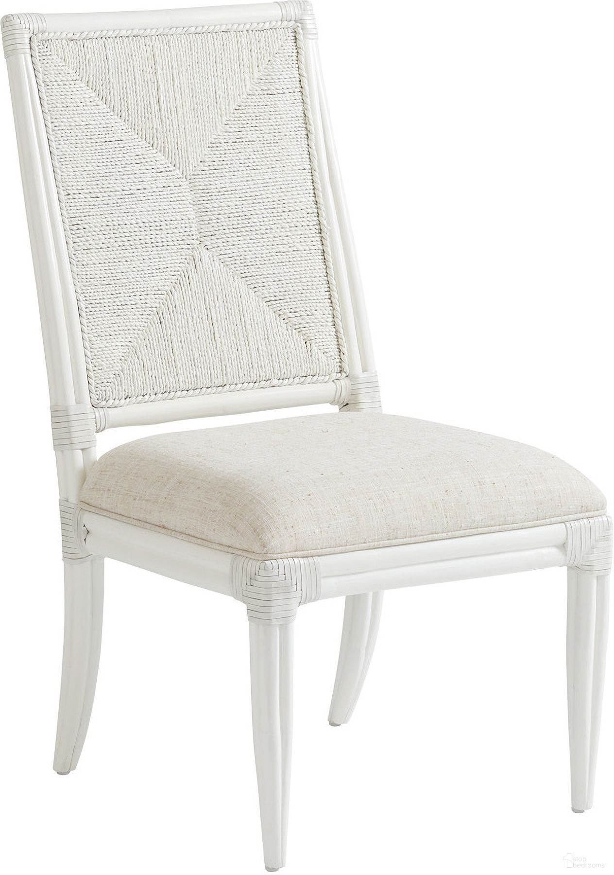 The appearance of Ocean Breeze Regatta Side Chair In Sand 01-0570-880-01 designed by Tommy Bahama in the transitional interior design. This sand piece of furniture was selected by 1StopBedrooms from Ocean Breeze Collection to add a touch of cosiness and style into your home. Sku: 570-880-01. Material: Wood. Chair Type: Side Chair.