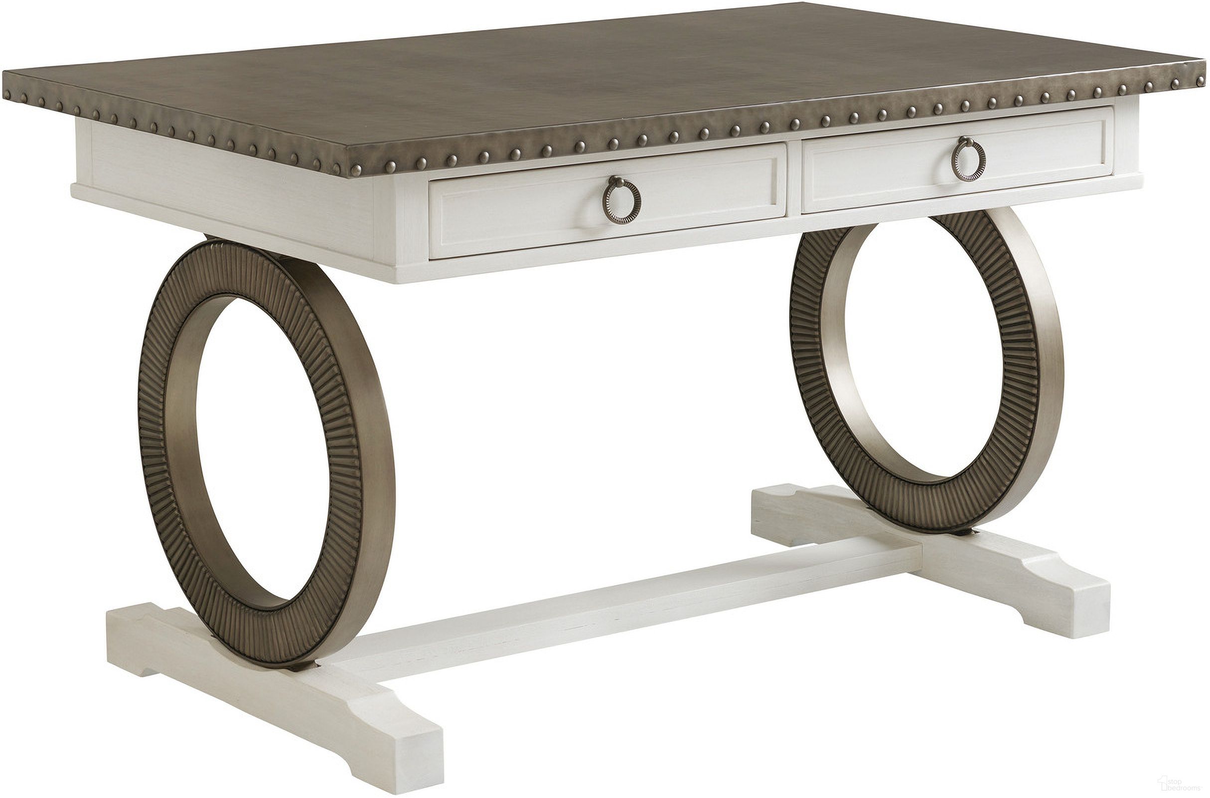 The appearance of Ocean Breeze Sawgrass Bistro Table In Sand designed by Tommy Bahama in the transitional interior design. This sand piece of furniture  was selected by 1StopBedrooms from Ocean Breeze Collection to add a touch of cosiness and style into your home. Sku: 570-873. Material: Wood. Table Top Shape: Rectangular.