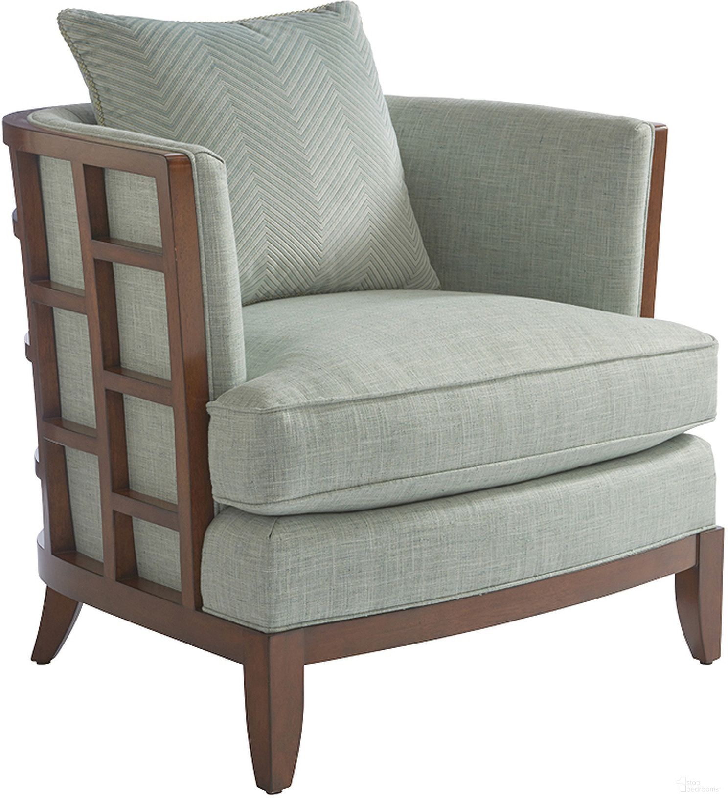 The appearance of Ocean Club Abaco Chair designed by Tommy Bahama in the modern / contemporary interior design. This green piece of furniture was selected by 1StopBedrooms from Ocean Club Collection to add a touch of cosiness and style into your home. Sku: 1506-11-44. Material: Rattan.