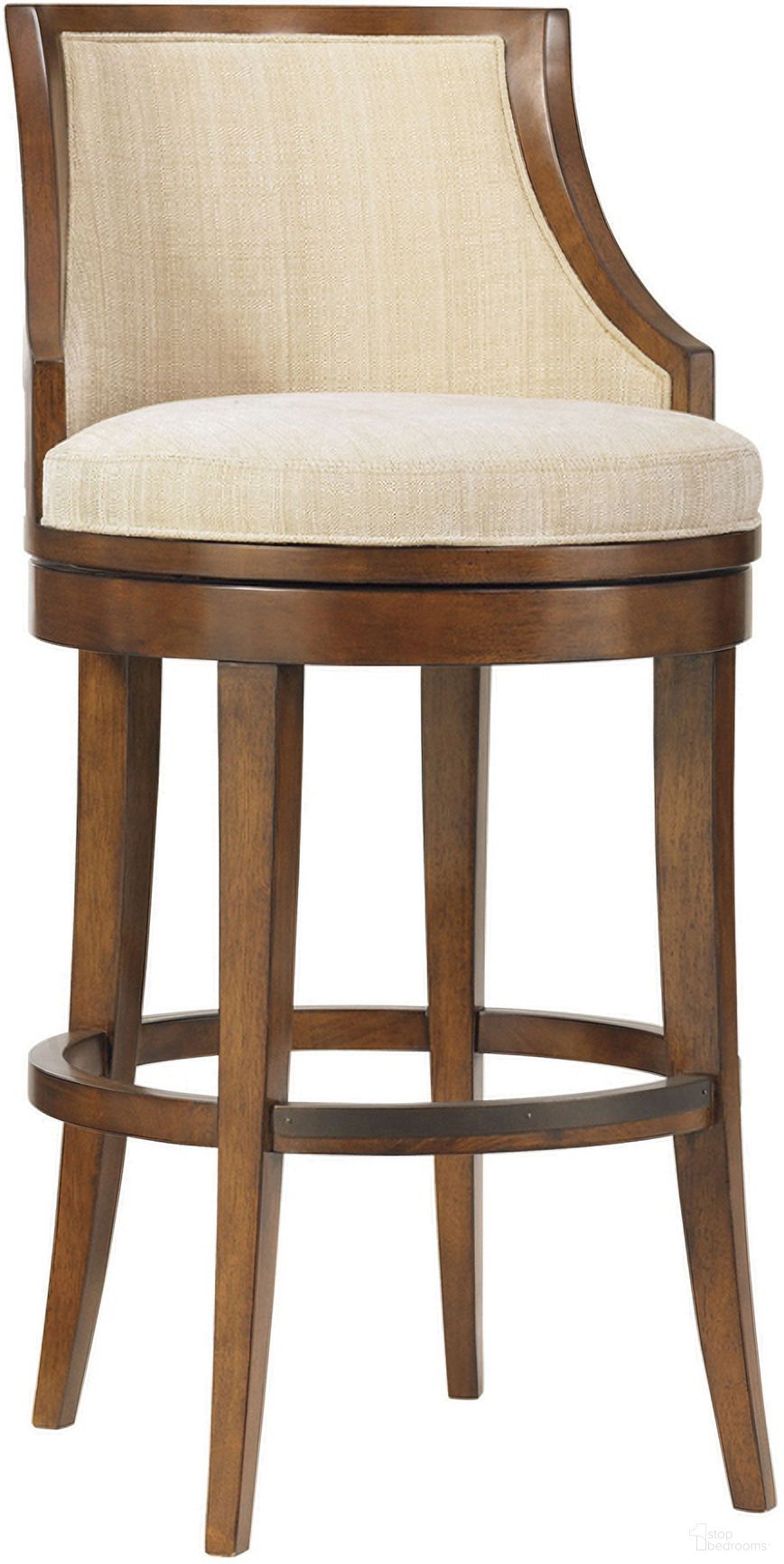 The appearance of Ocean Club Cabana Swivel Bar Stool In Bali designed by Tommy Bahama in the transitional interior design. This bali piece of furniture was selected by 1StopBedrooms from Ocean Club Collection to add a touch of cosiness and style into your home. Sku: 536-816-01. Material: Rattan.