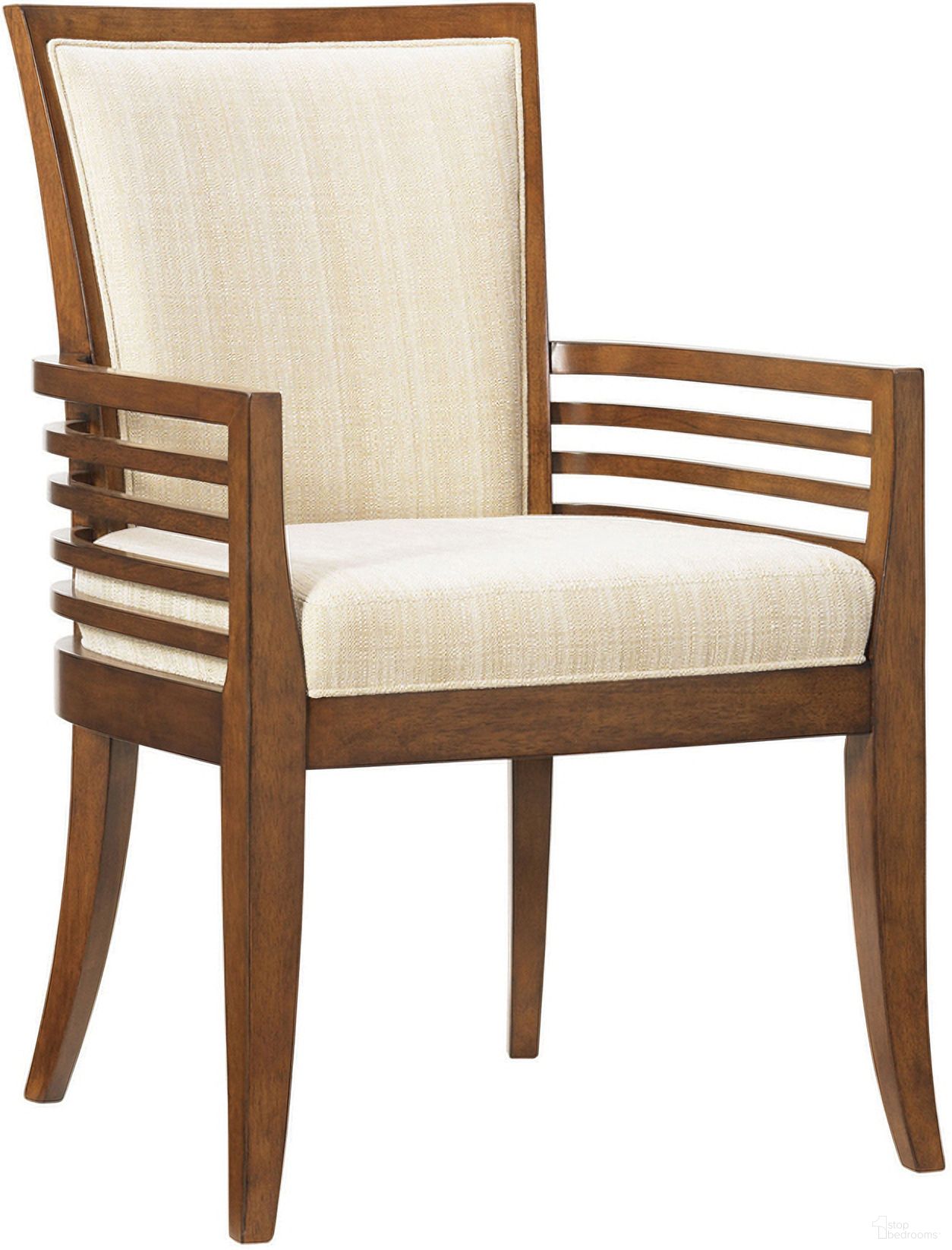 The appearance of Ocean Club Kowloon Arm Chair In Bali designed by Tommy Bahama in the transitional interior design. This bali piece of furniture was selected by 1StopBedrooms from Ocean Club Collection to add a touch of cosiness and style into your home. Sku: 536-883-01. Material: Rattan. Chair Type: Arm Chair.