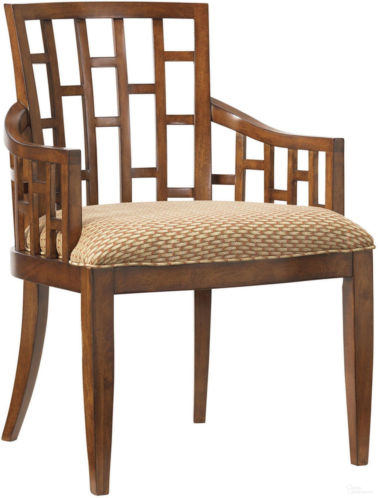 The appearance of Ocean Club Lanai Arm Chair In Bali designed by Tommy Bahama in the transitional interior design. This bali piece of furniture was selected by 1StopBedrooms from Ocean Club Collection to add a touch of cosiness and style into your home. Sku: 536-881-01. Material: Rattan. Chair Type: Arm Chair.