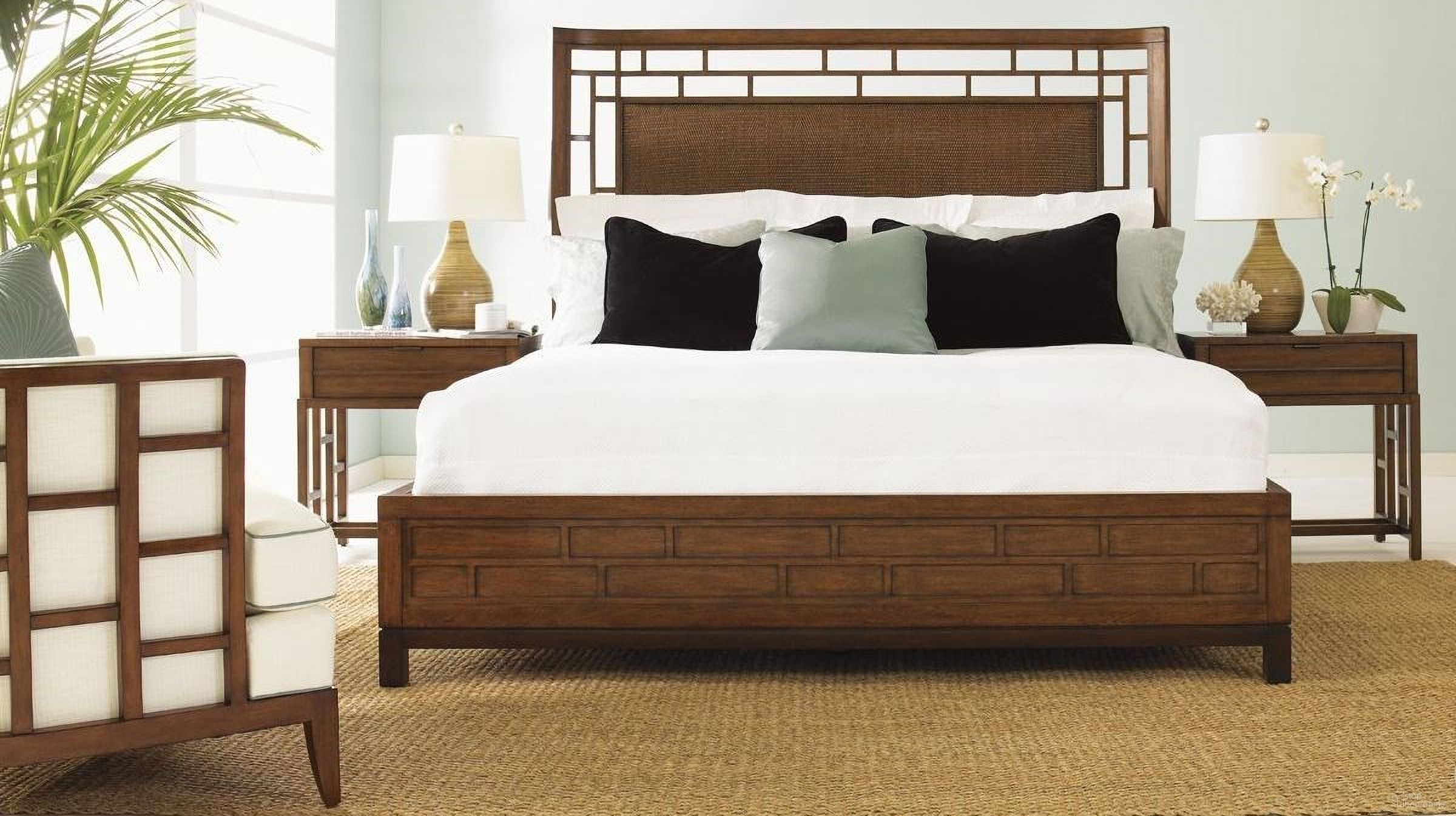 The appearance of Ocean Club Paradise Point Panel Bedroom Set designed by Tommy Bahama in the transitional interior design. This bali piece of furniture was selected by 1StopBedrooms from Ocean Club Collection to add a touch of cosiness and style into your home. Sku: 536-133C;536-621. Bed Type: Panel Bed. Bed Size: Queen. Material: Rattan.