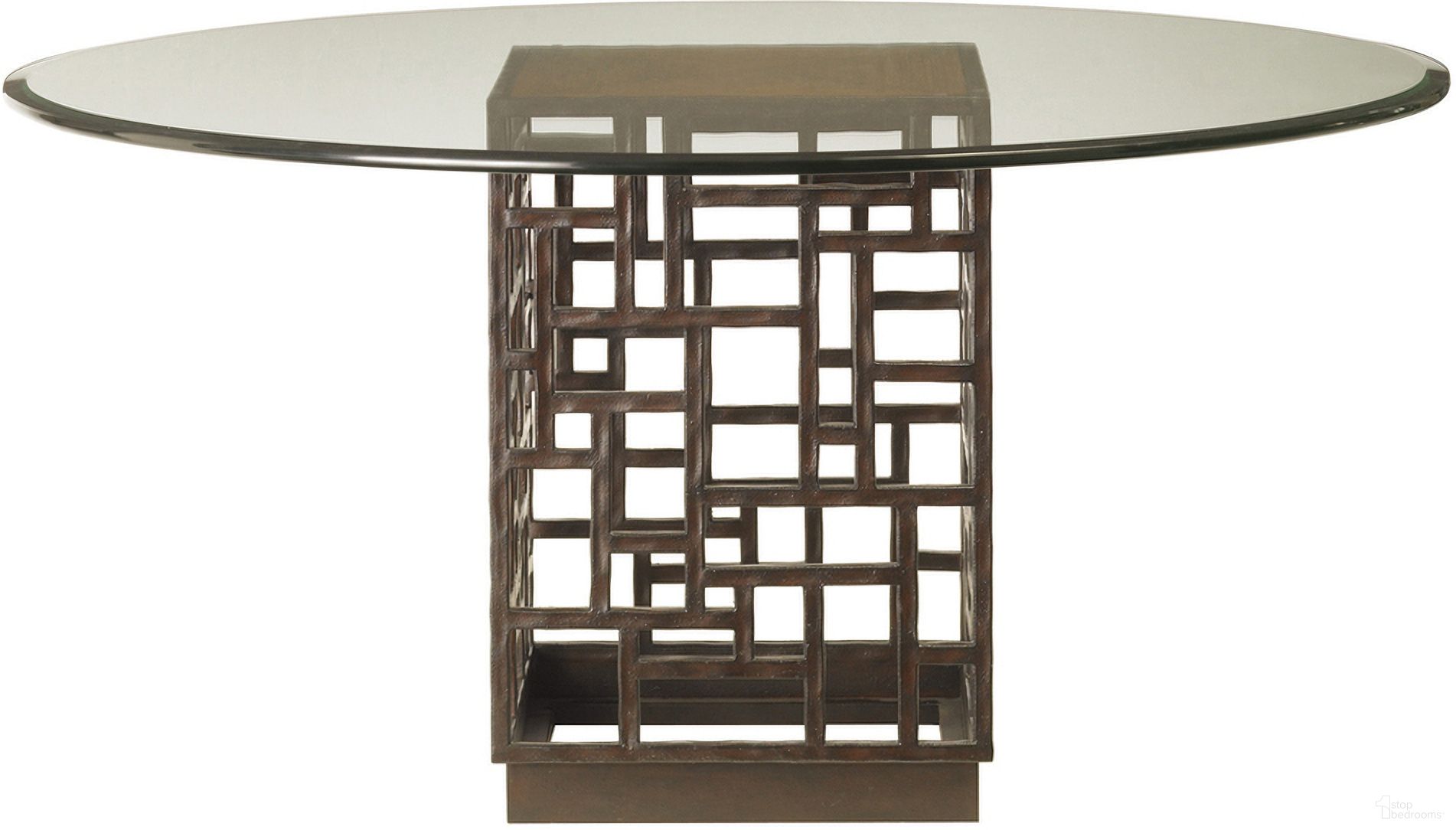 The appearance of Ocean Club South Sea Dining Table with 60 Inch Glass Top In Bali designed by Tommy Bahama in the modern / contemporary interior design. This bali piece of furniture was selected by 1StopBedrooms from Ocean Club Collection to add a touch of cosiness and style into your home. Sku: 536-875-60C. Table Base Style: Pedestal. Table Top Shape: Round. Material: Glass. Size: 60".