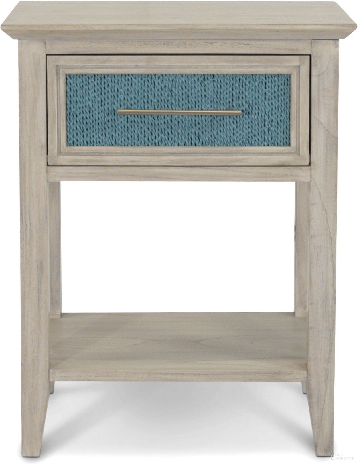 The appearance of Ocean Isles 1 Drawer Woven Nightstand with Power and Usb In Blue and Ivory designed by Sea Winds Trading in the coastal interior design. This blue and ivory piece of furniture was selected by 1StopBedrooms from Ocean Isles Collection to add a touch of cosiness and style into your home. Sku: B55532-OCEANBLUE. Material: Wood.