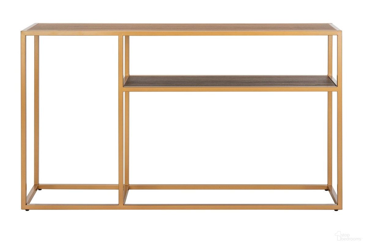 The appearance of Octavia Console Table in Gold designed by Safavieh in the modern / contemporary interior design. This gold piece of furniture  was selected by 1StopBedrooms from Octavia Collection to add a touch of cosiness and style into your home. Sku: CNS6205A. Material: Wood.